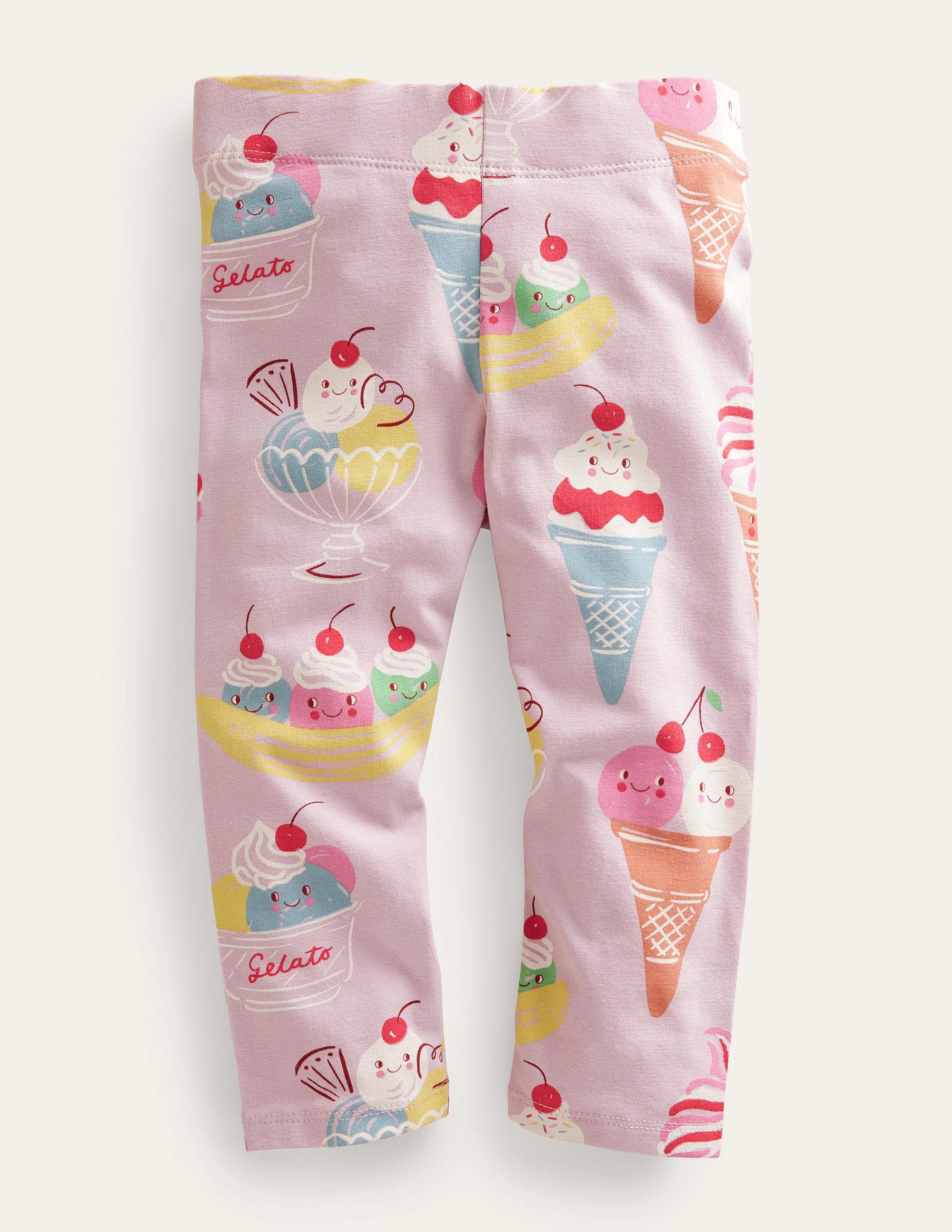 Fun Cropped Leggings-Pink Ice Creams - Image 1