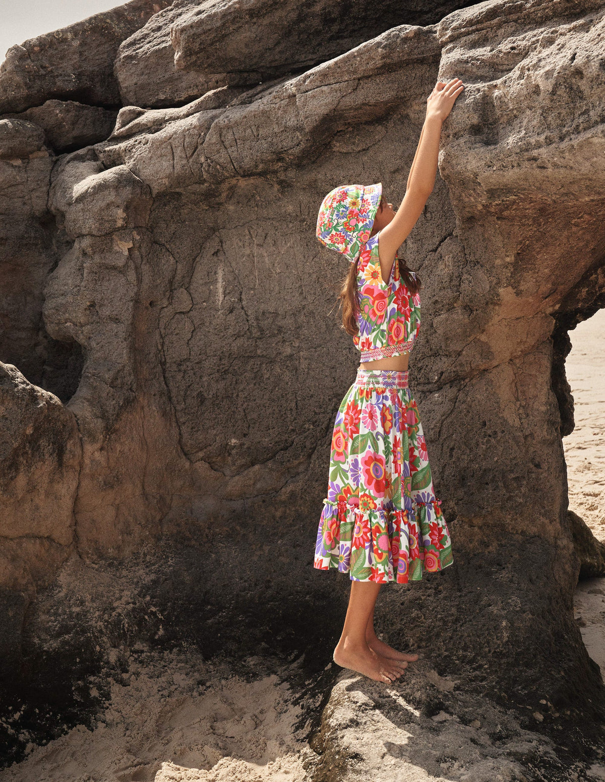 Square Neck Crop Top-Multi Festival Floral-4