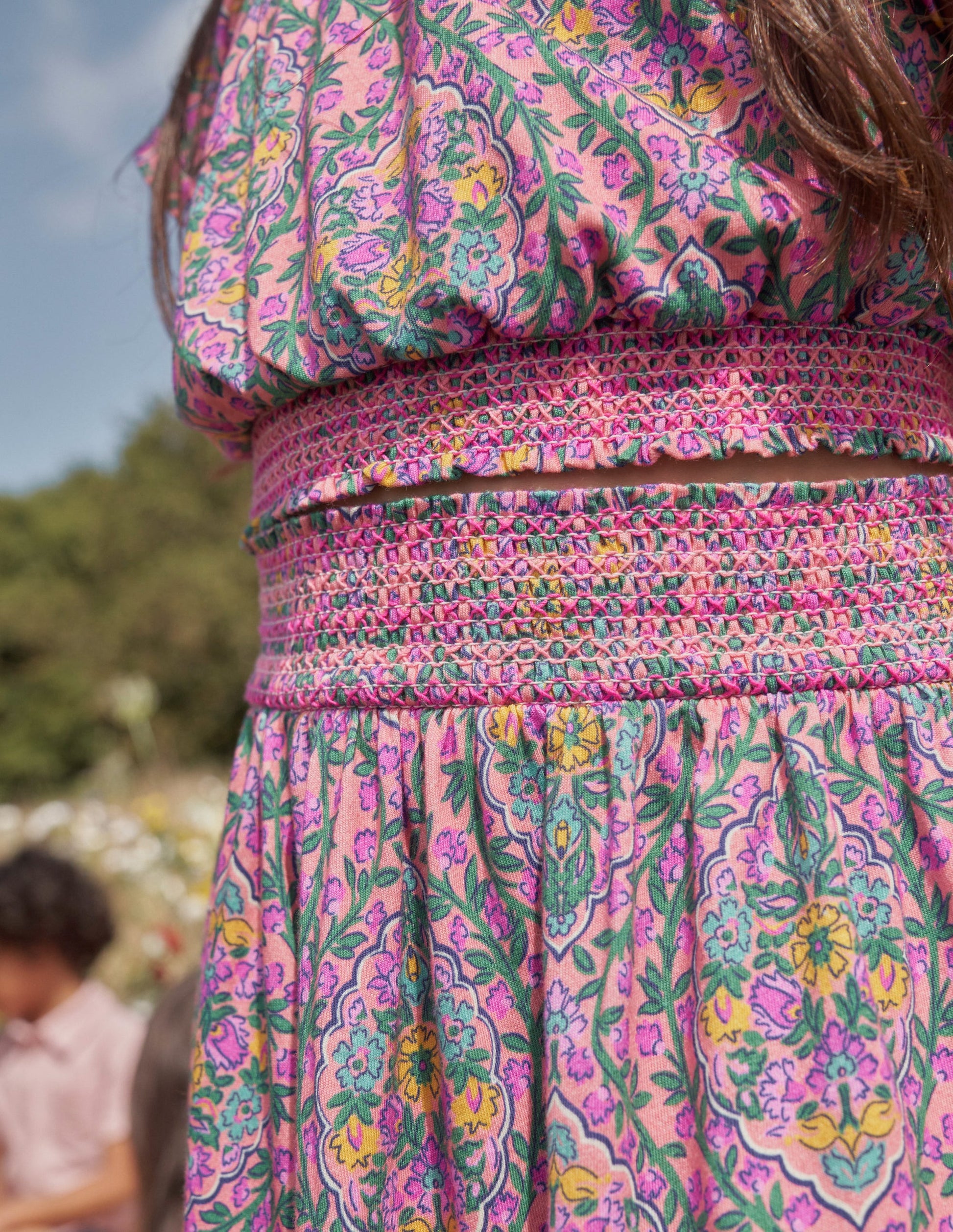 Square Neck Crop Top-Azalea Woodblock Vine-5