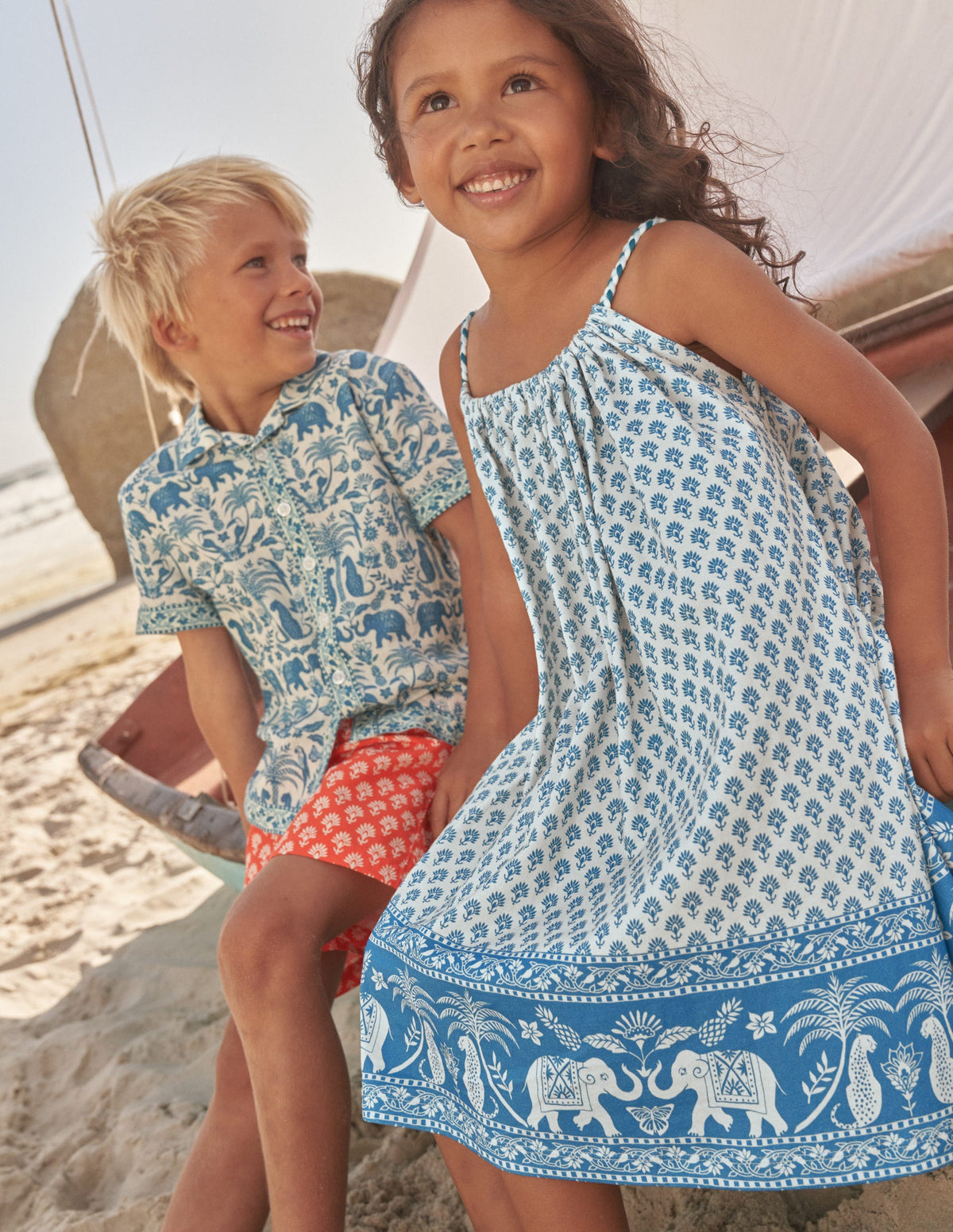 Plaited Jersey Strap Dress-Island Blue Goa Hem - Image 4