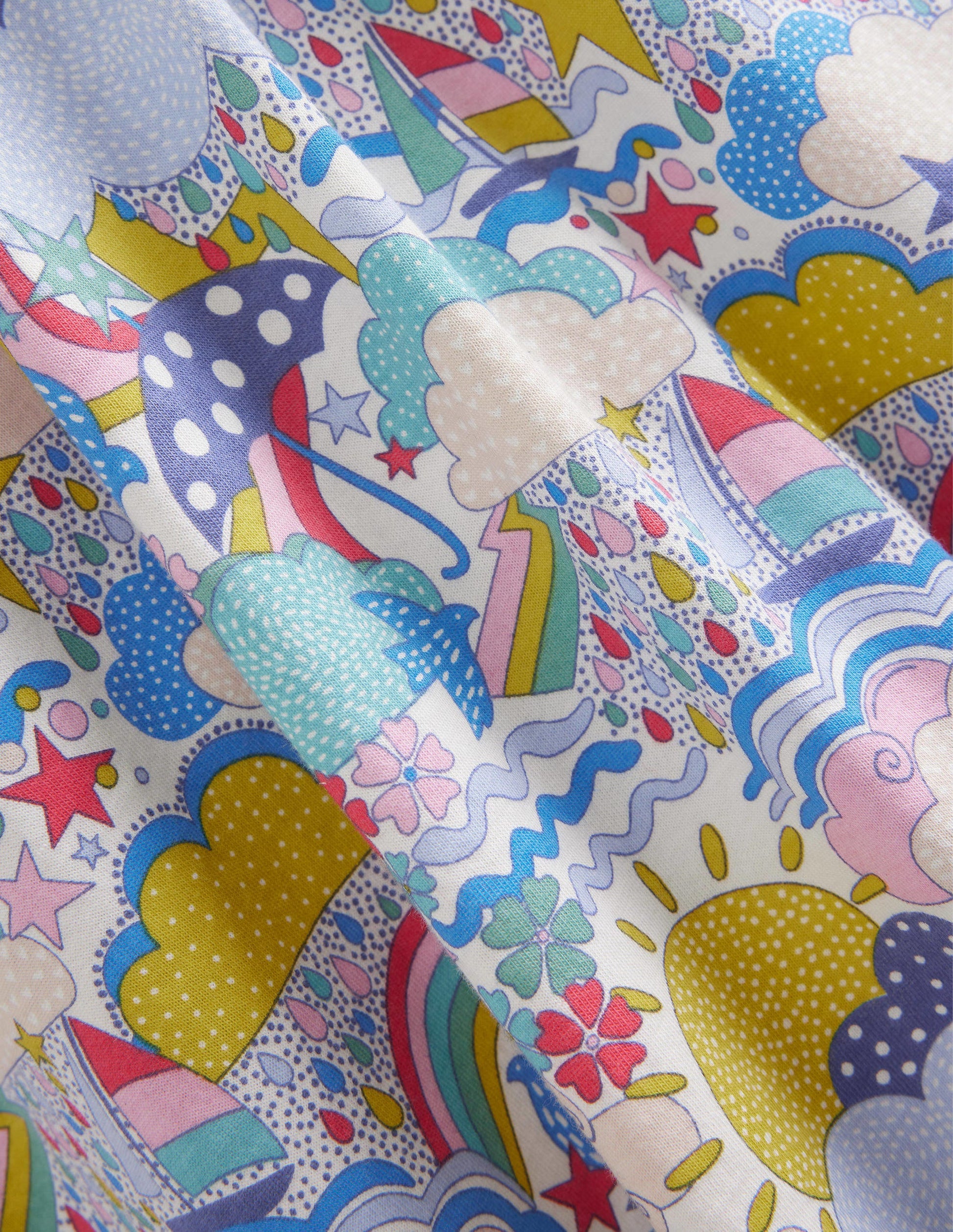 Puff Dress and Legging Set-Multi Weather and Blue-3