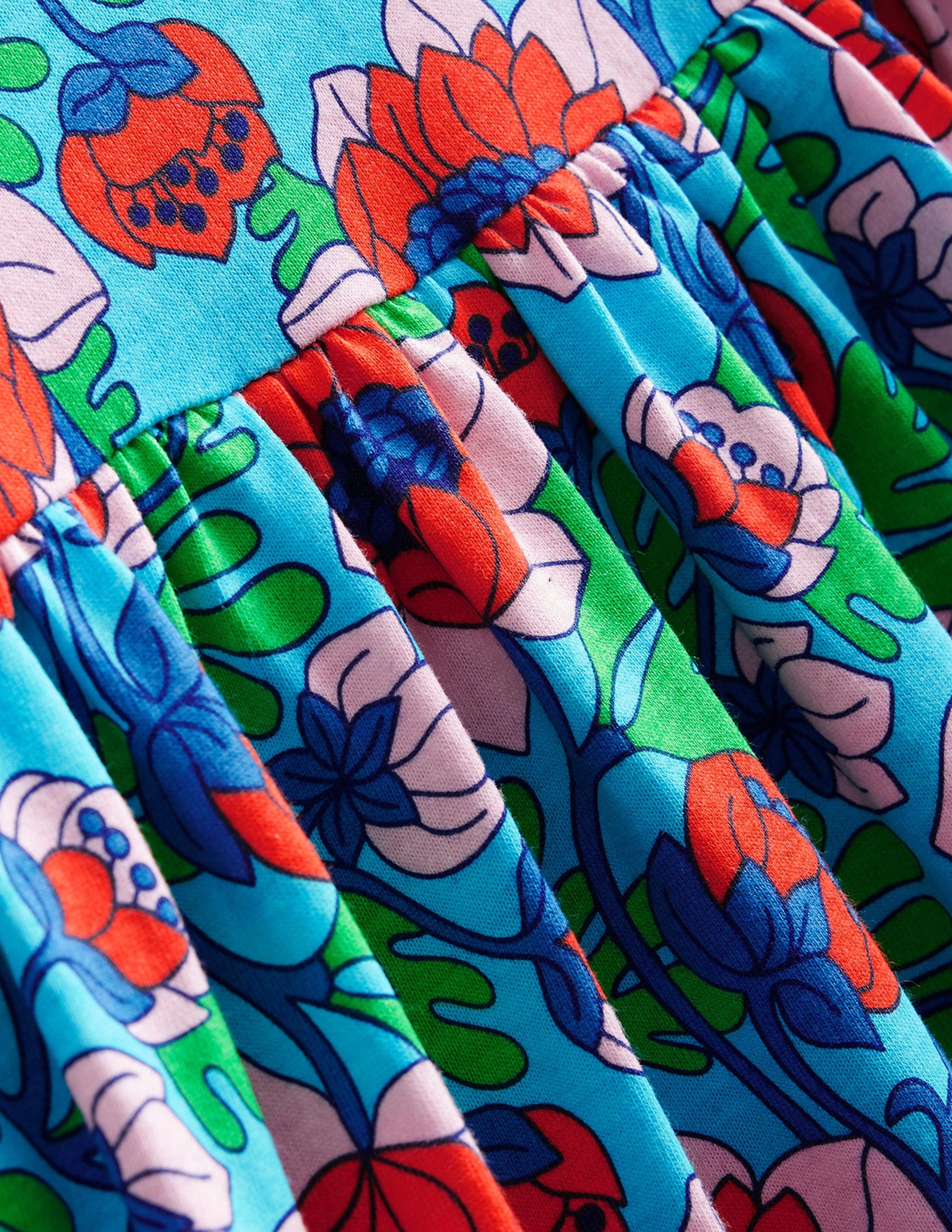 Fun Dress and Legging Set-Aqua Blue Poppies-3
