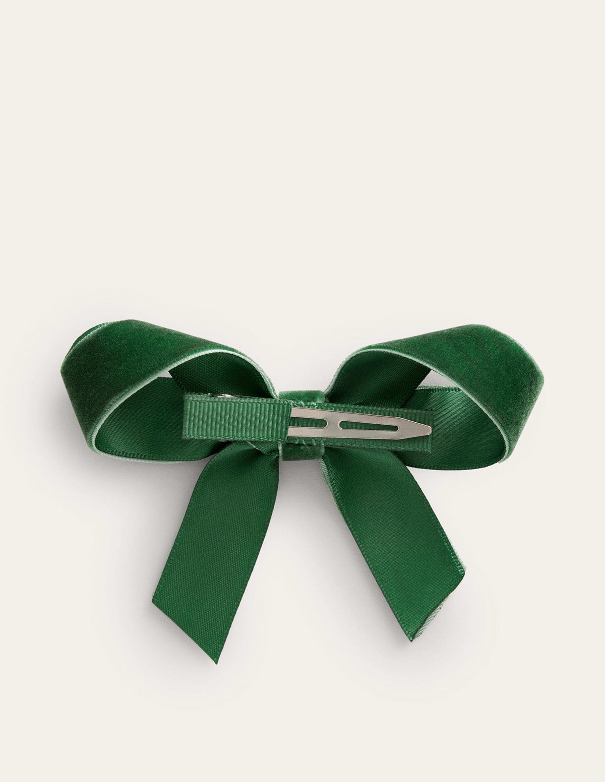 Velvet Bow Hair Clip-Rich Emerald-2