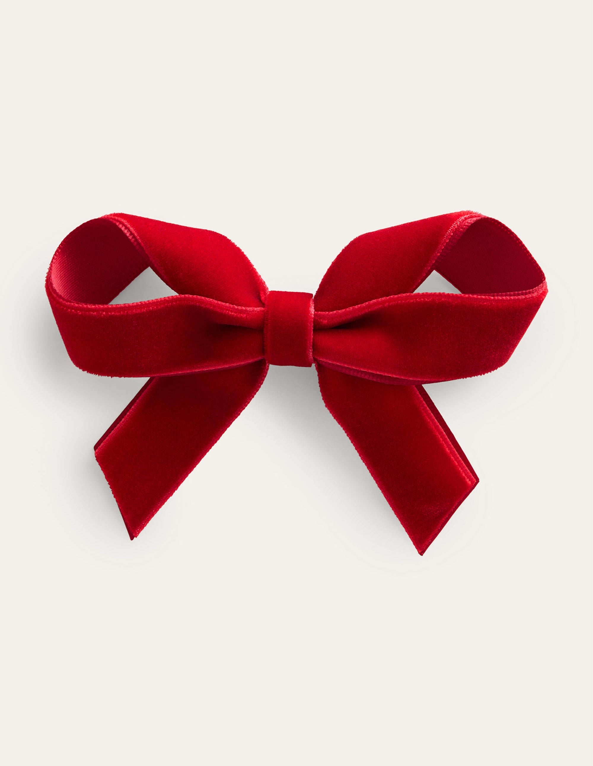 Velvet Bow Hair Clip-Brilliant Red - Image 1