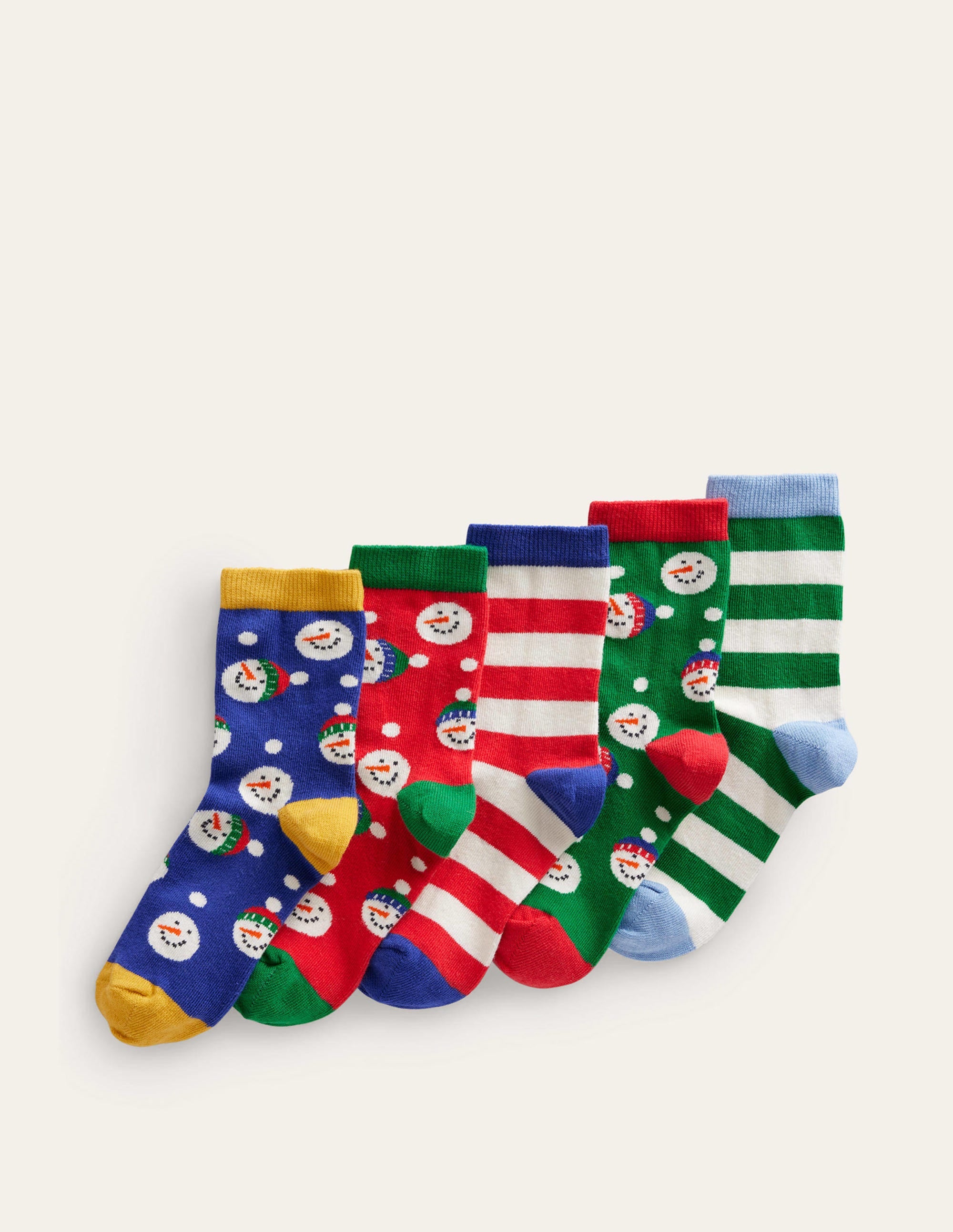 Socks 5 Pack-Festive Stripes - Image 1