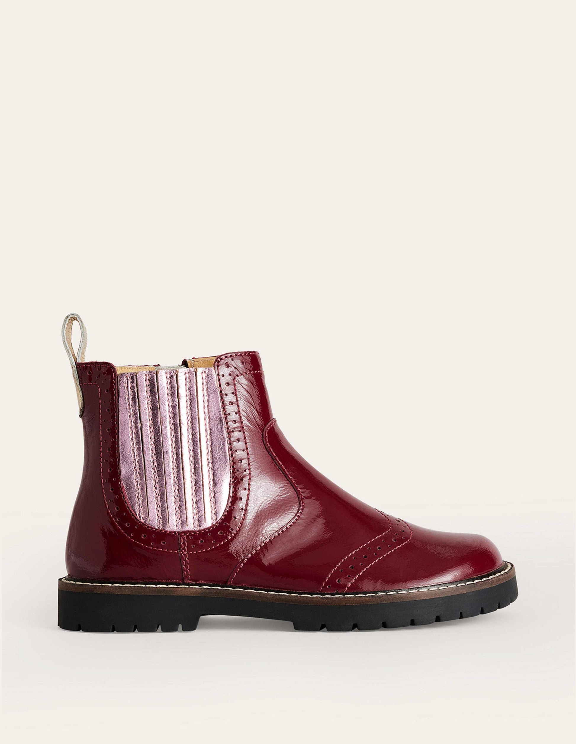 Leather Chelsea Boots-Burgundy Patent-1