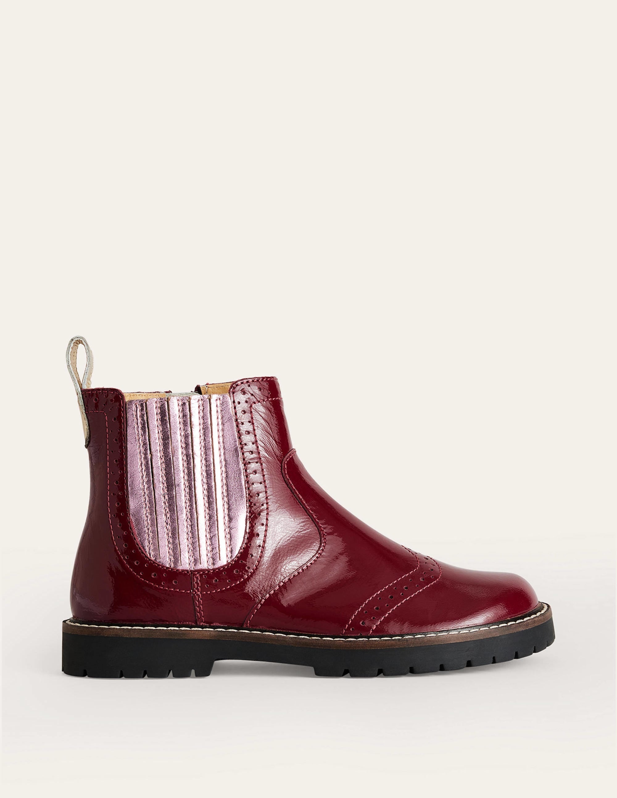 Leather Chelsea Boots-Burgundy Patent - Image 1