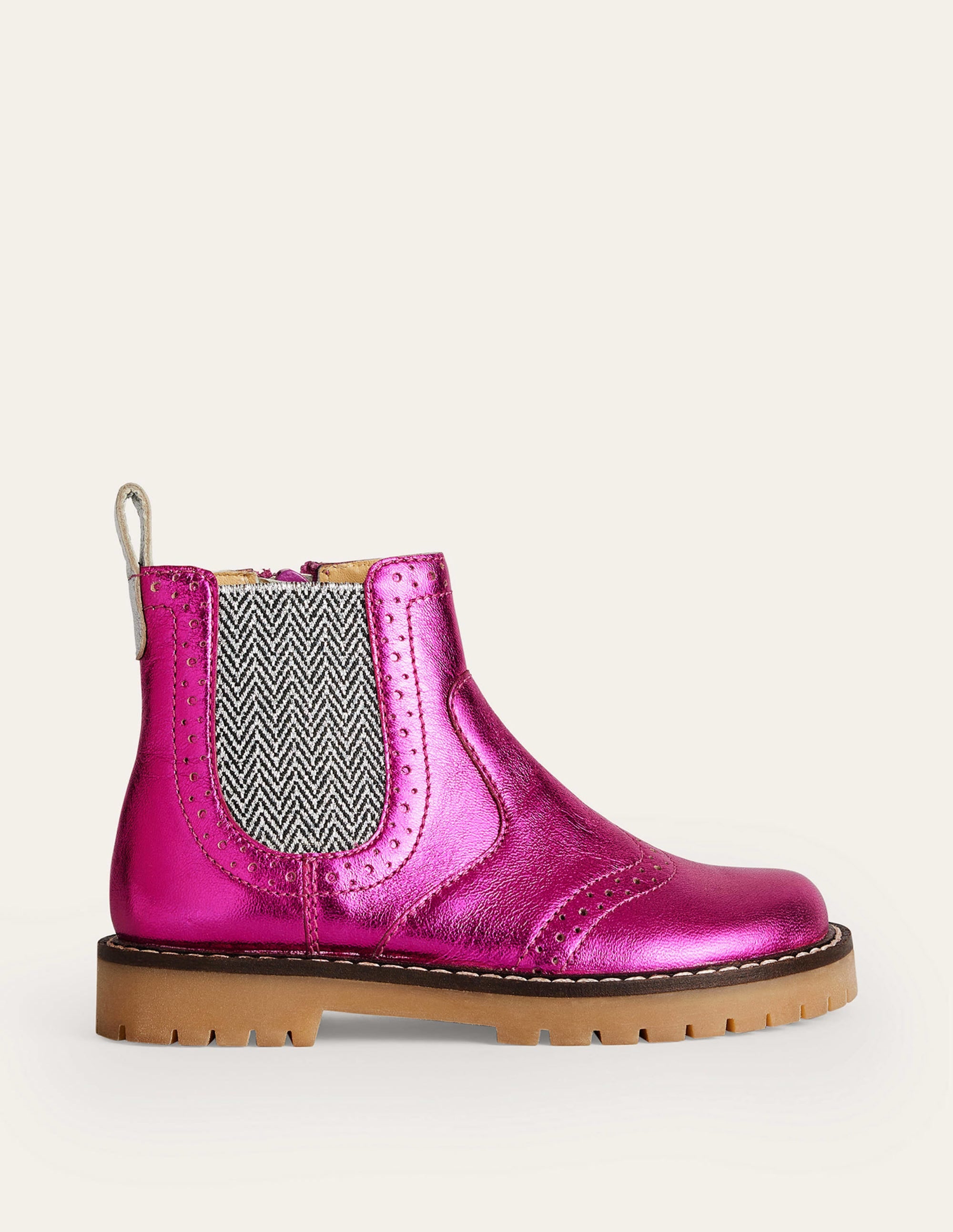Leather Chelsea Boots-Bright Pink Metallic - Image 1