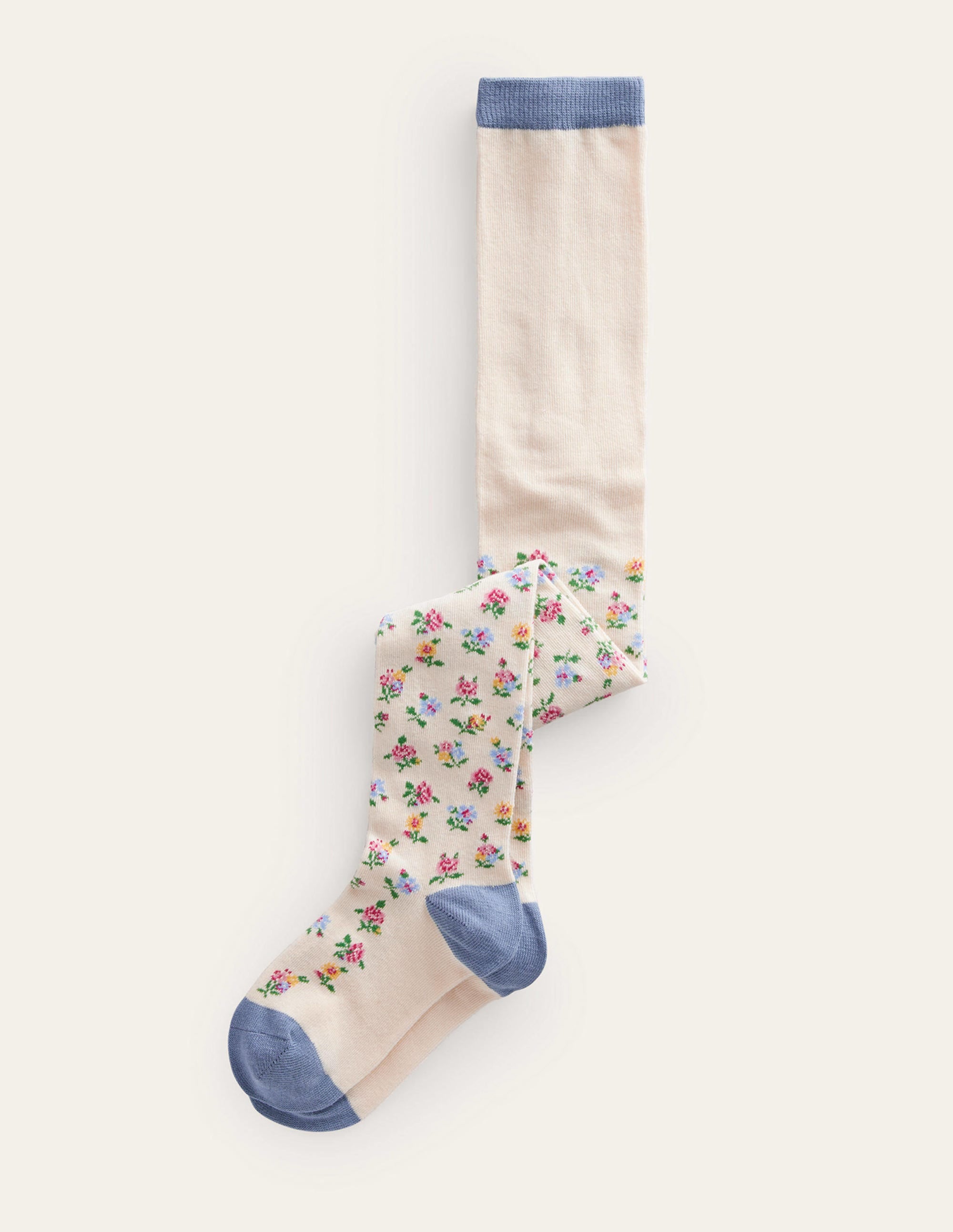 Patterned Tights-Vanilla Pod Rambling Rose - Image 1