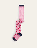 Patterned Tights-Pink Apples