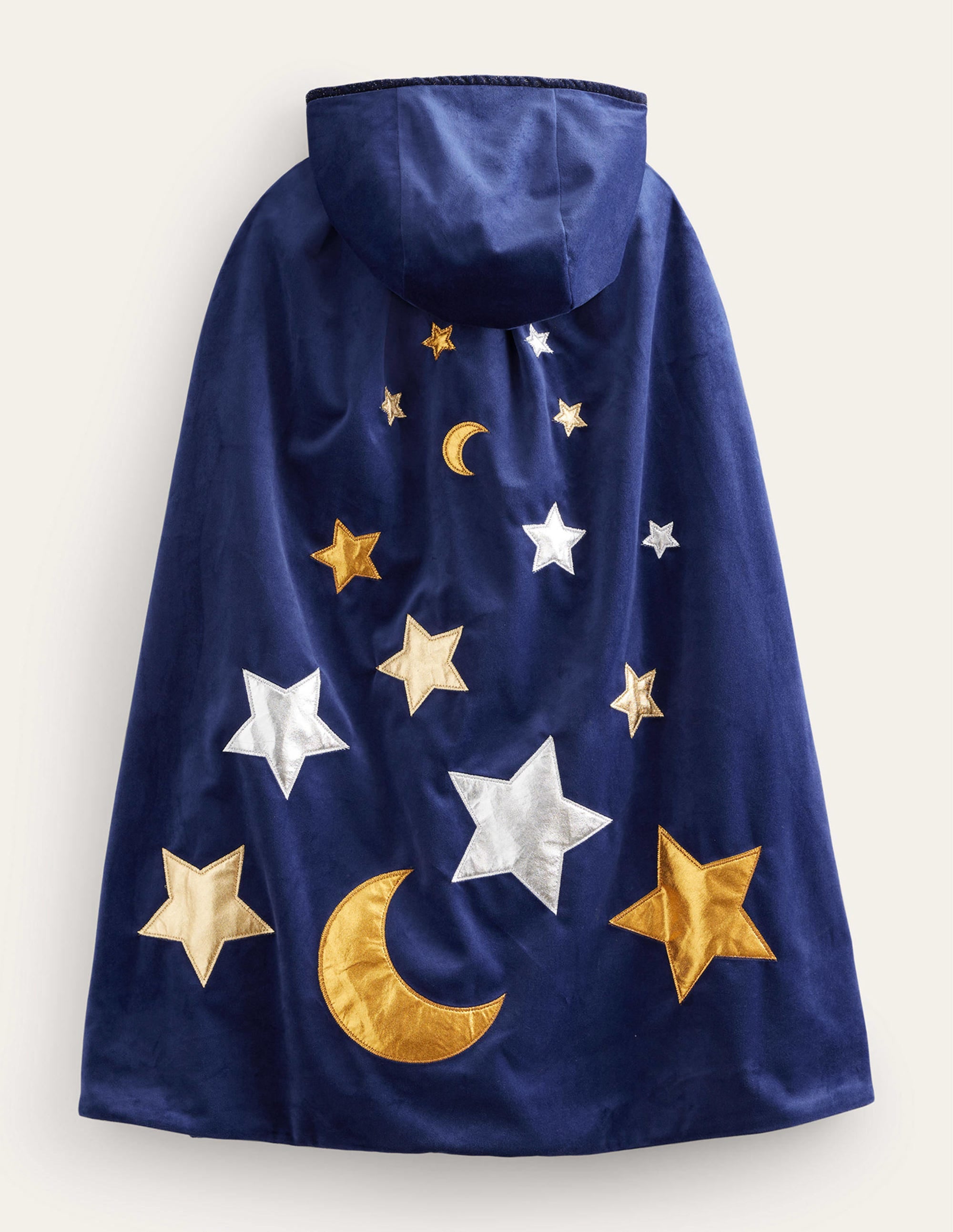 Embroidered Velvet Cape-College Navy - Image 2