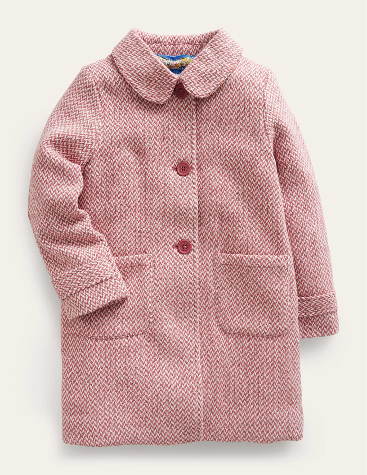 Wonderful Wool Blend Coat-Pink Twill-1