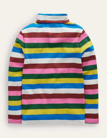Super Soft Roll Neck Top-Multi Stripe-2