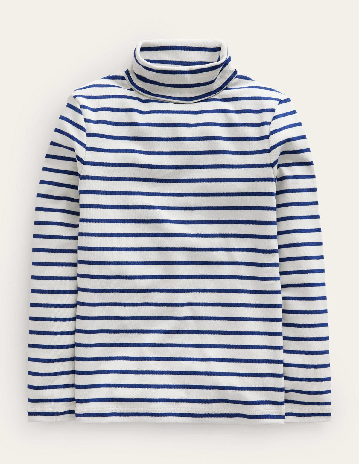 Super Soft Roll Neck Top-Navy/Ivory-1