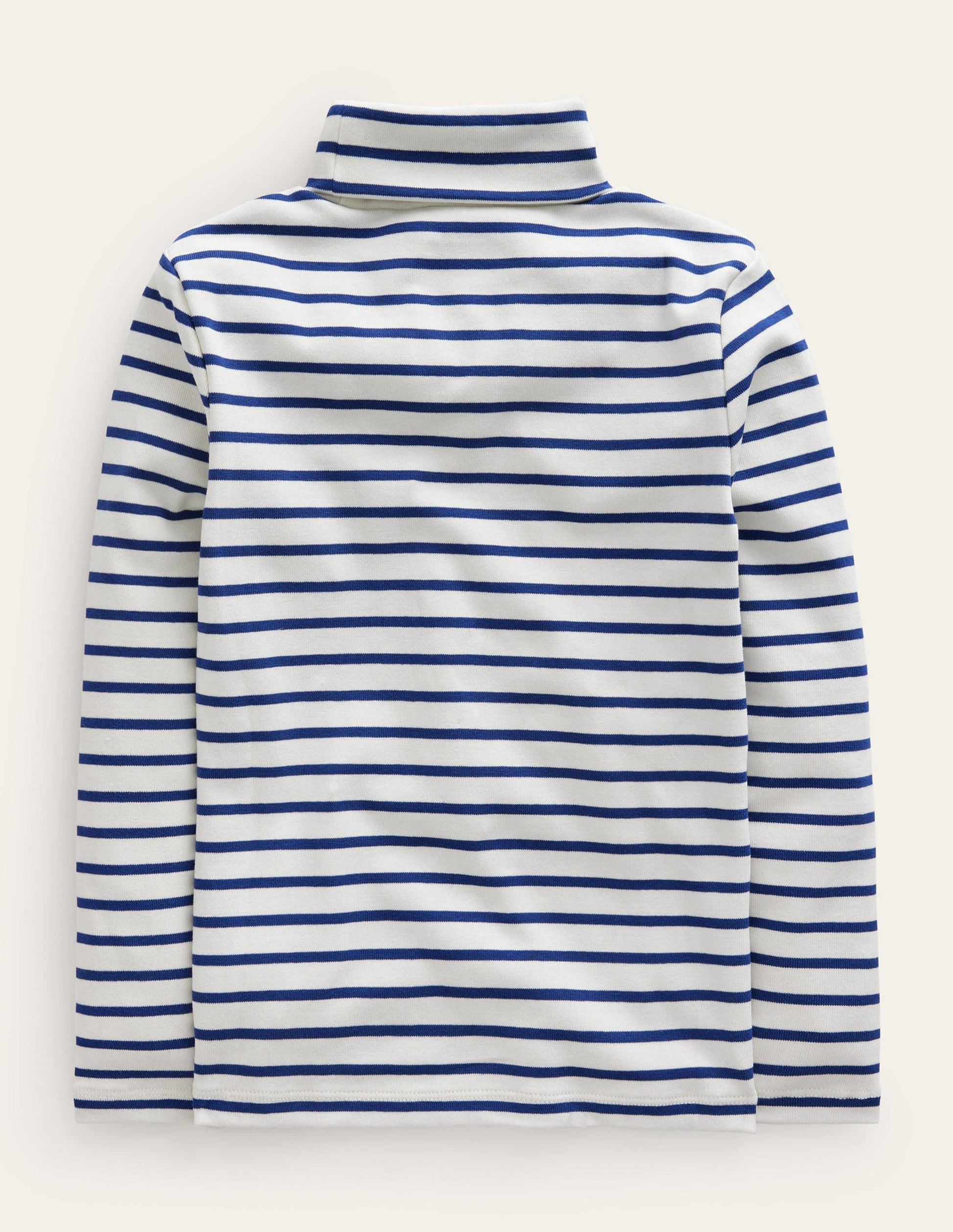 Super Soft Roll Neck Top-Navy/Ivory-2
