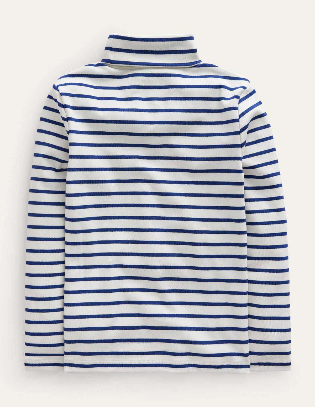 Super Soft Roll Neck Top-Navy/Ivory - Image 2