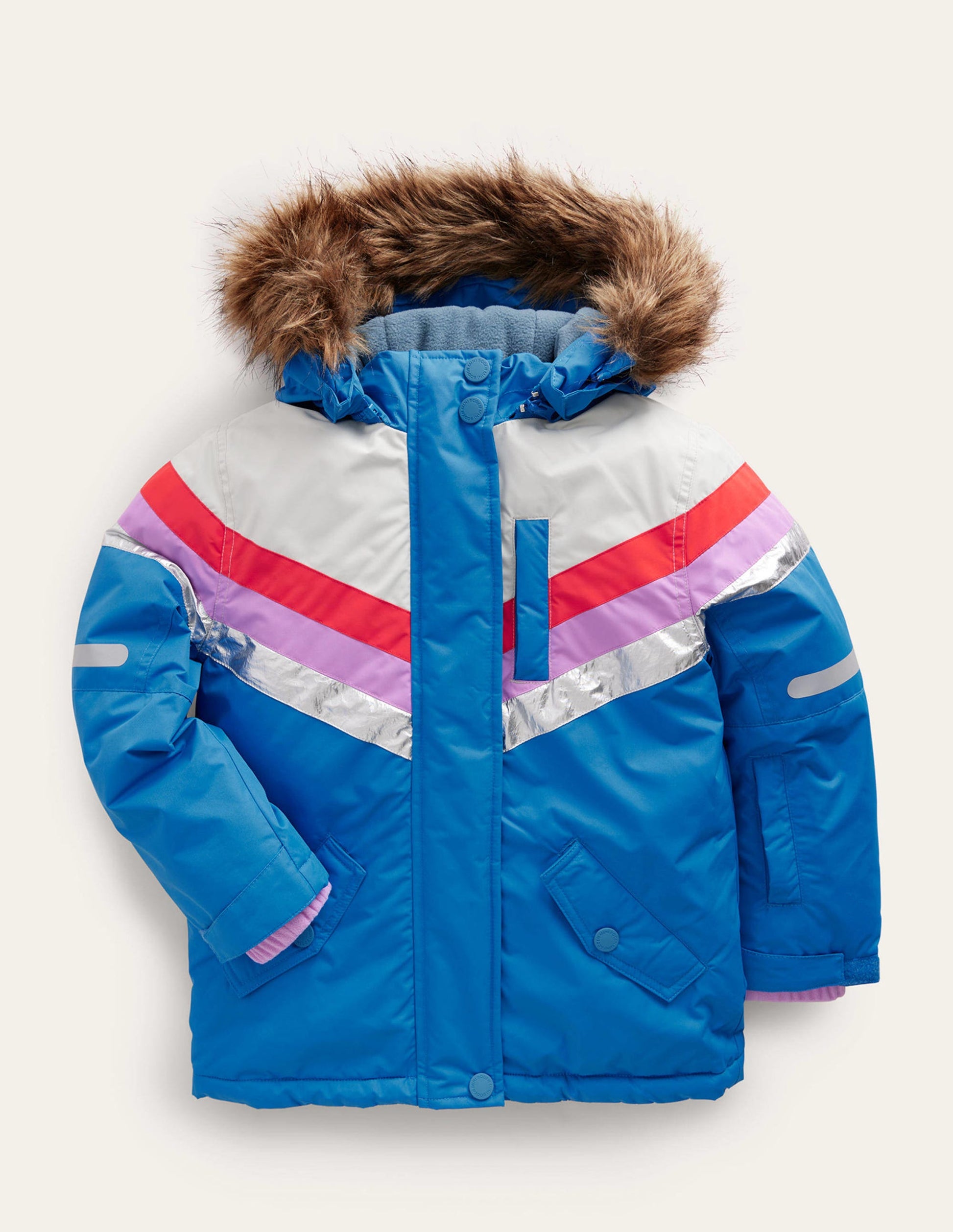 All-weather Waterproof Jacket-Ivory/Bluing Blue Floral-1