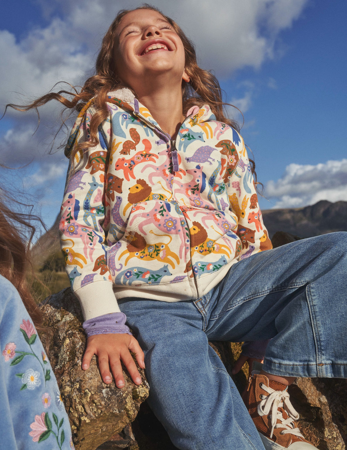 Shaggy-lined Hoodie-Multi Folk Friends-4