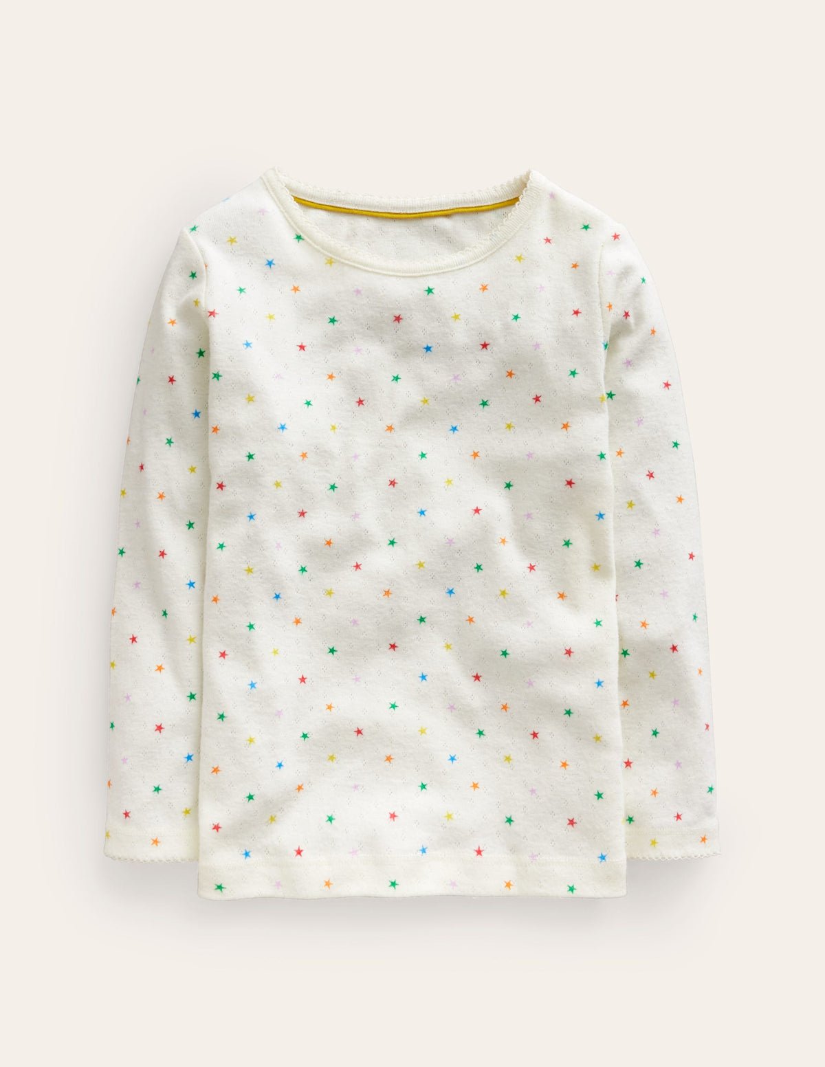 Long Sleeve Pointelle Top-Multi Little Star-1