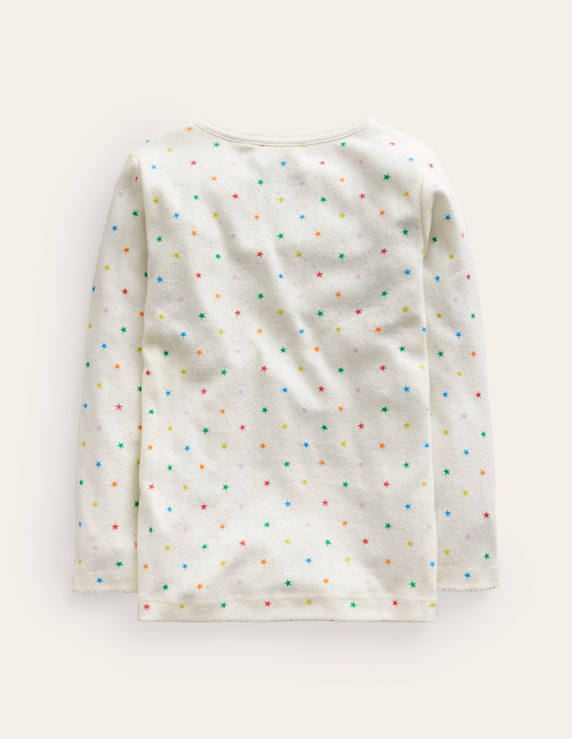 Long Sleeve Pointelle Top-Multi Little Star - Image 2