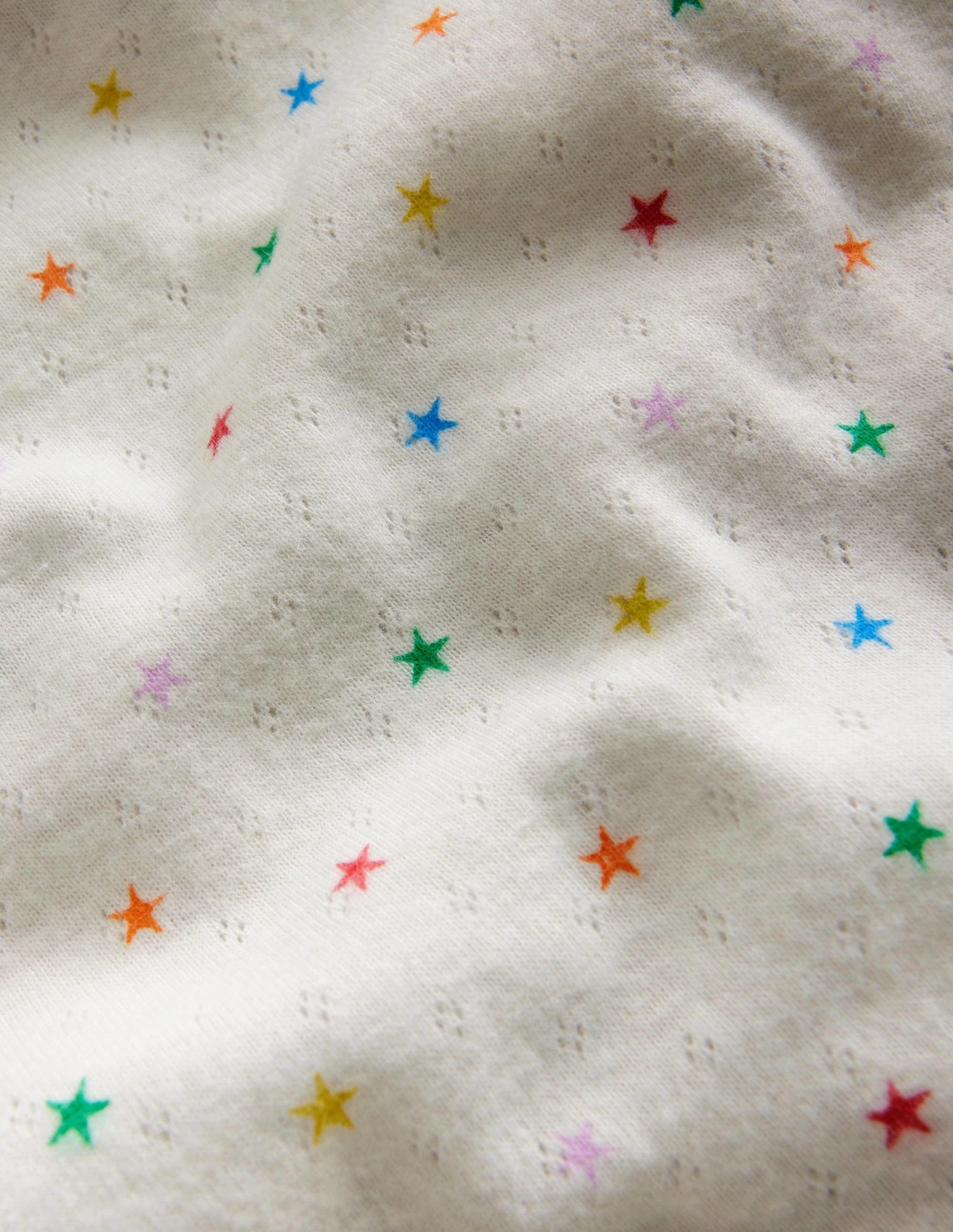 Long Sleeve Pointelle Top-Multi Little Star - Image 3