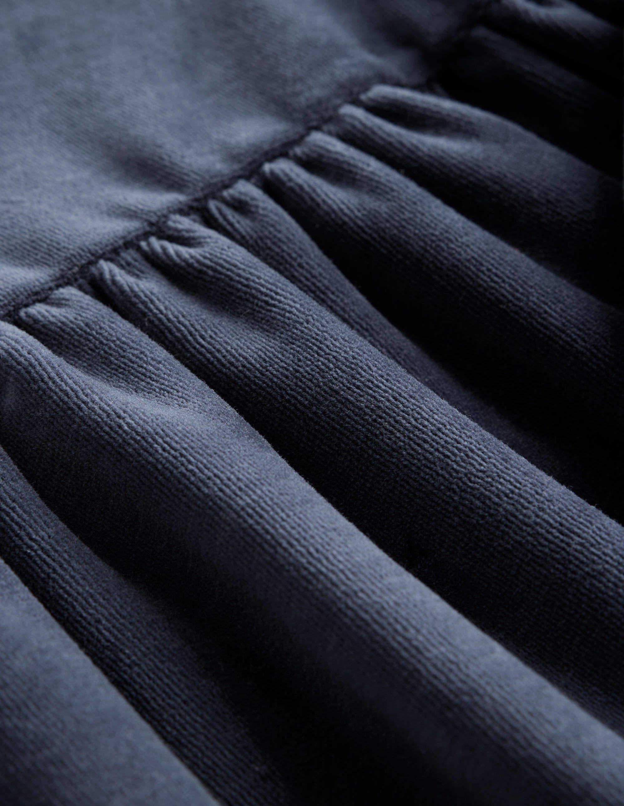 Tiered Velour Dress-College Navy - Image 3