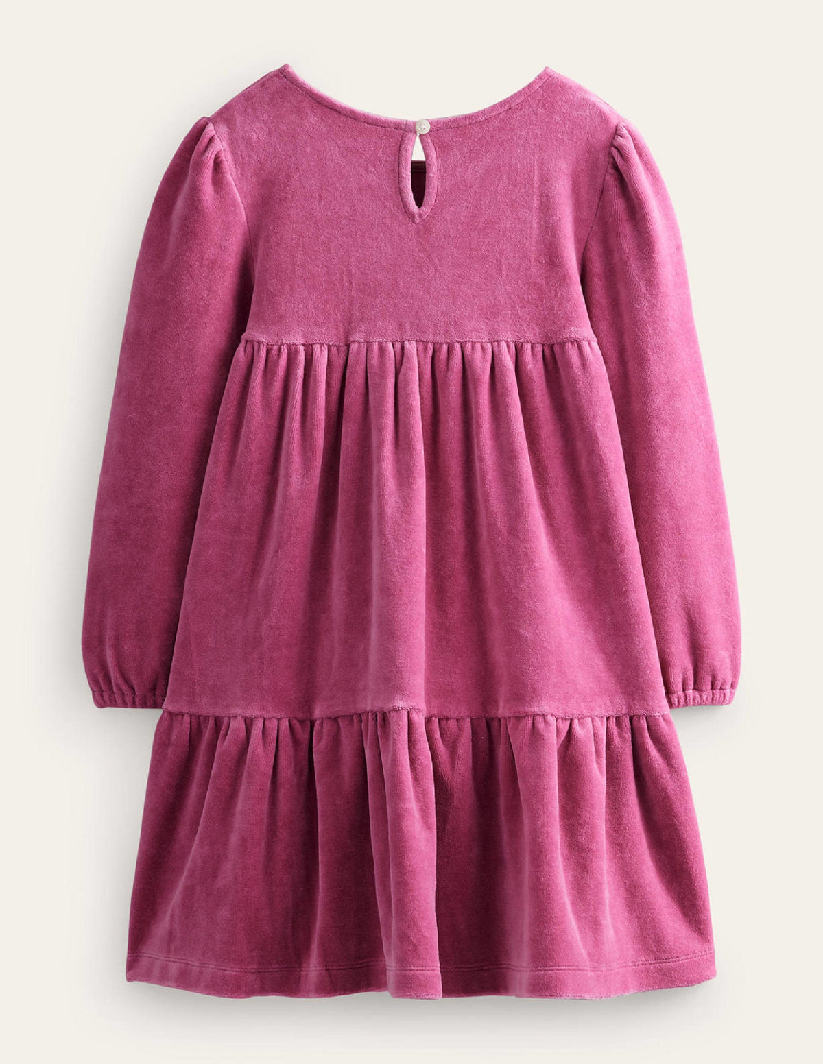 Tiered Velour Dress-Teacup Pink - Image 2