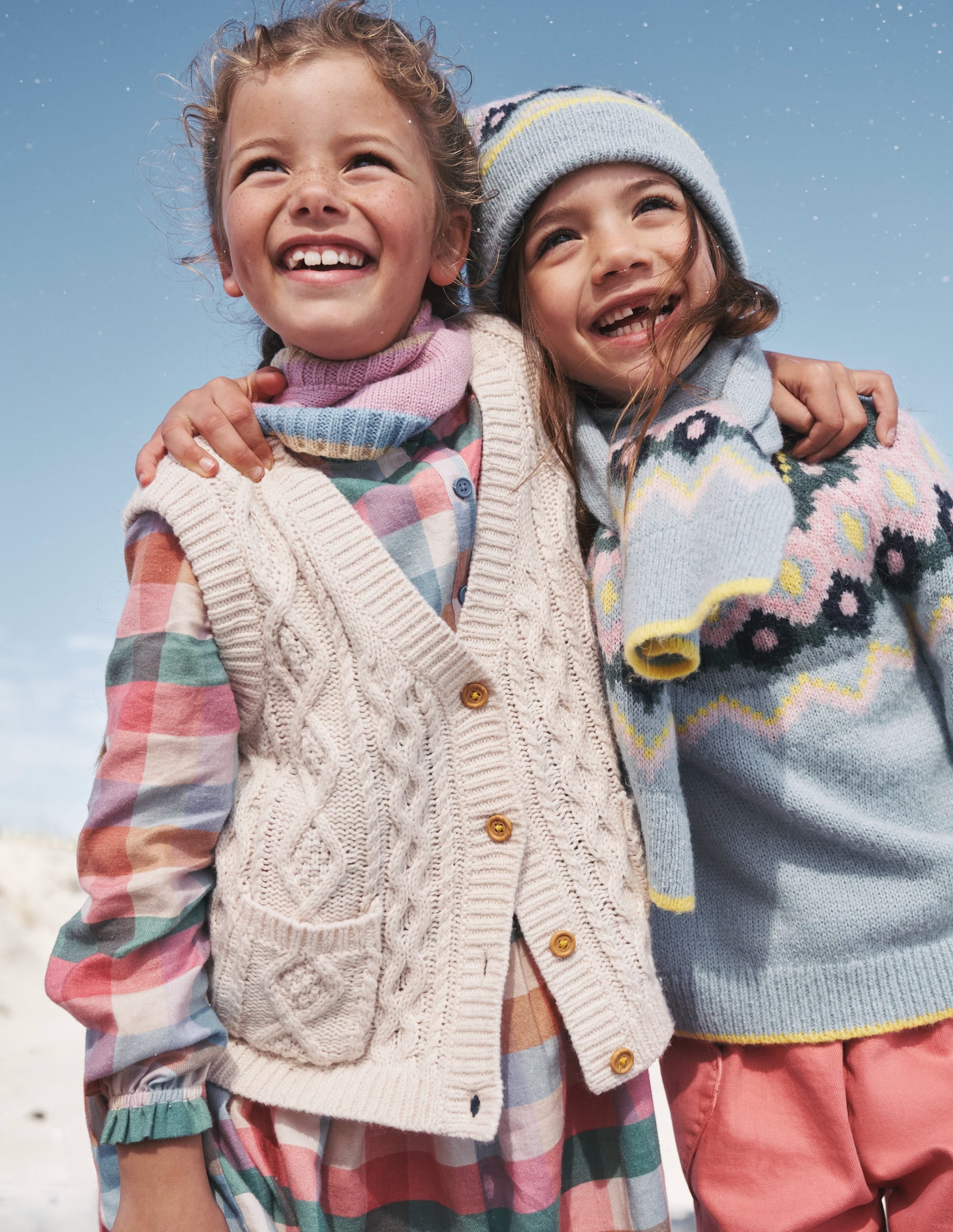 Cable Knitted Sweater Vest-Ecru Marl - Image 4
