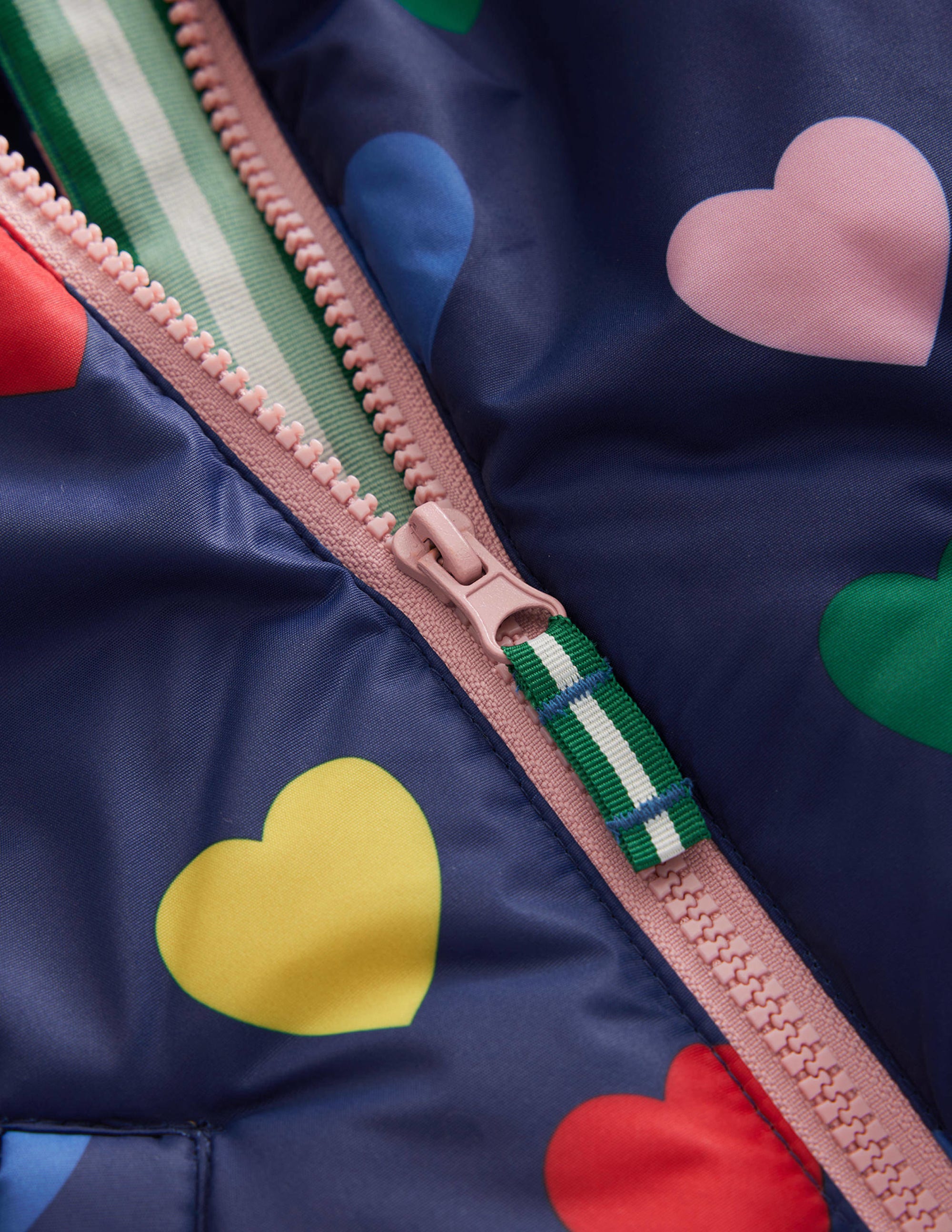Printed Sherpa Lined Anorak-Navy Hearts - Image 3