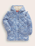 Scallop Quilted Anorak-Delft Blue Butterfly