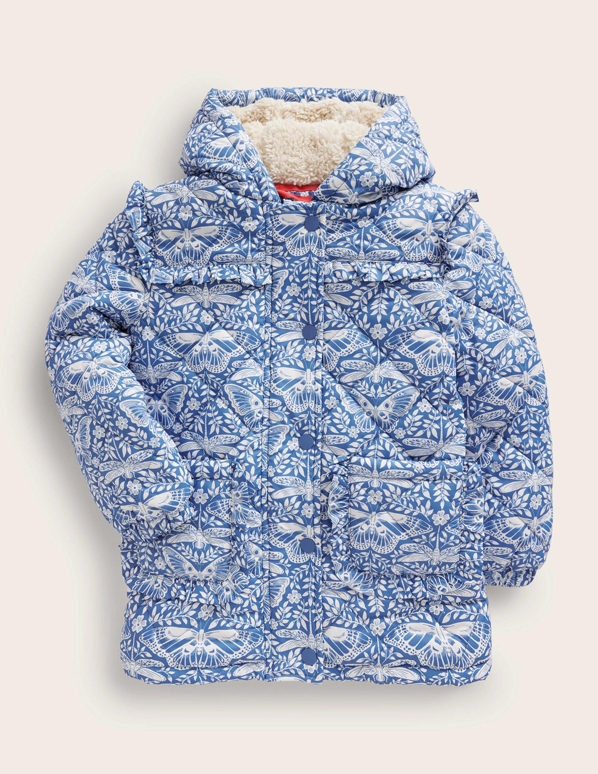 Scallop Quilted Anorak-Delft Blue Butterfly - Image 1