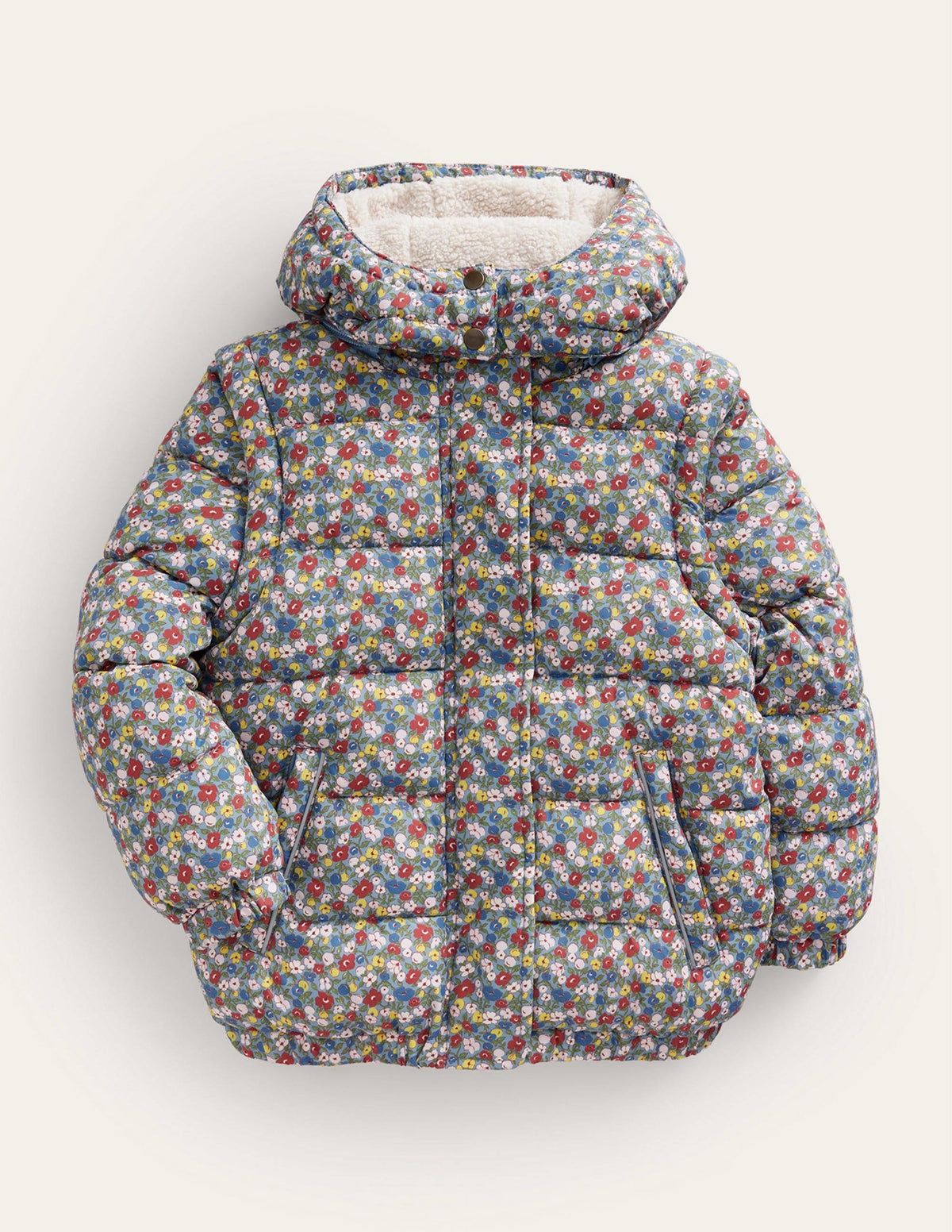 2-in-1 Padded Coat-Pebble Blue Flower Bud - Image 1