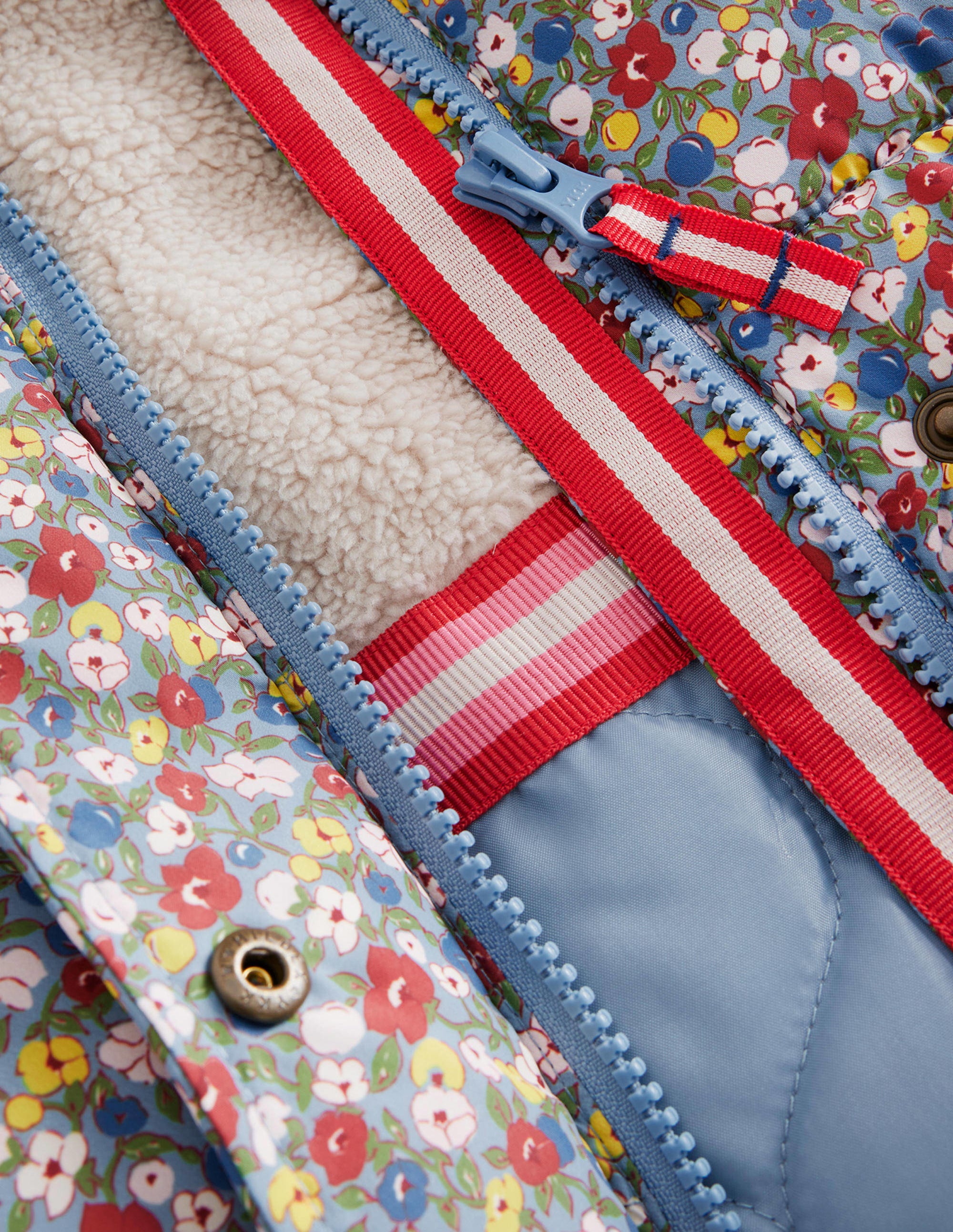 2-in-1 Padded Coat-Pebble Blue Flower Bud - Image 3