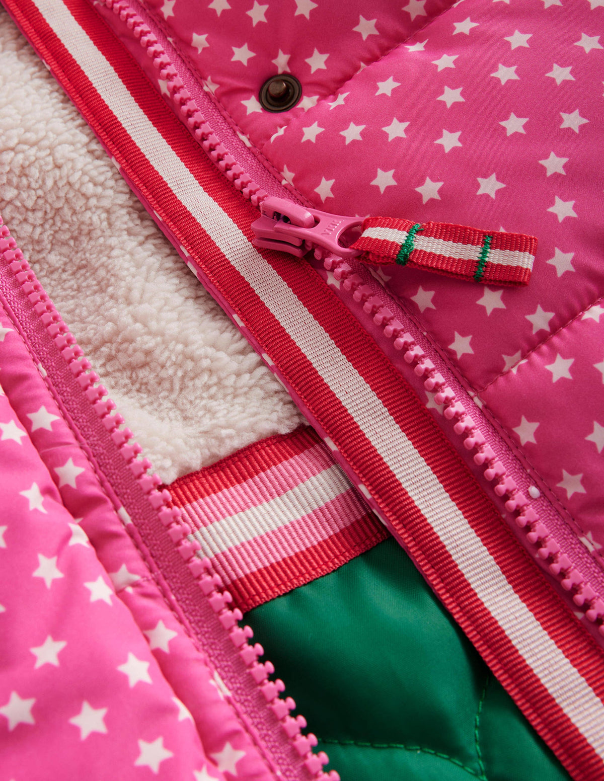 2-in-1 Padded Coat-Mid Pink Tiny Stars - Image 3