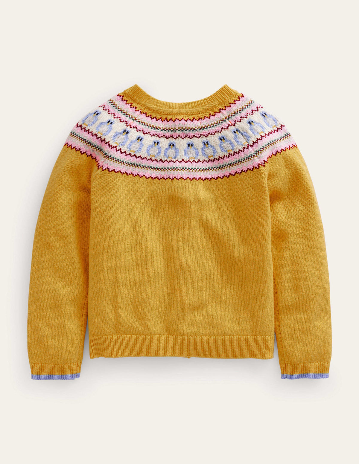Fun Fair Isle Cardigan-Yellow Owls - Image 2