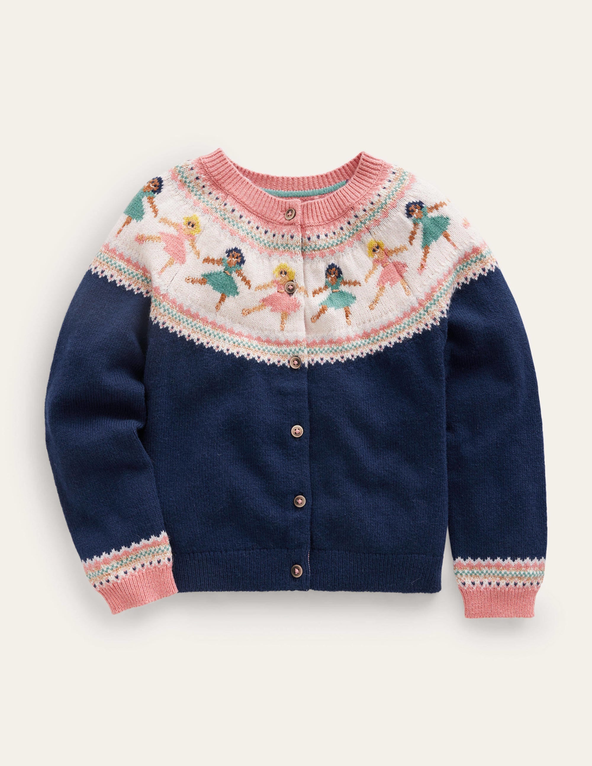 Fun Fair Isle Cardigan-French Navy Ballerinas - Image 1