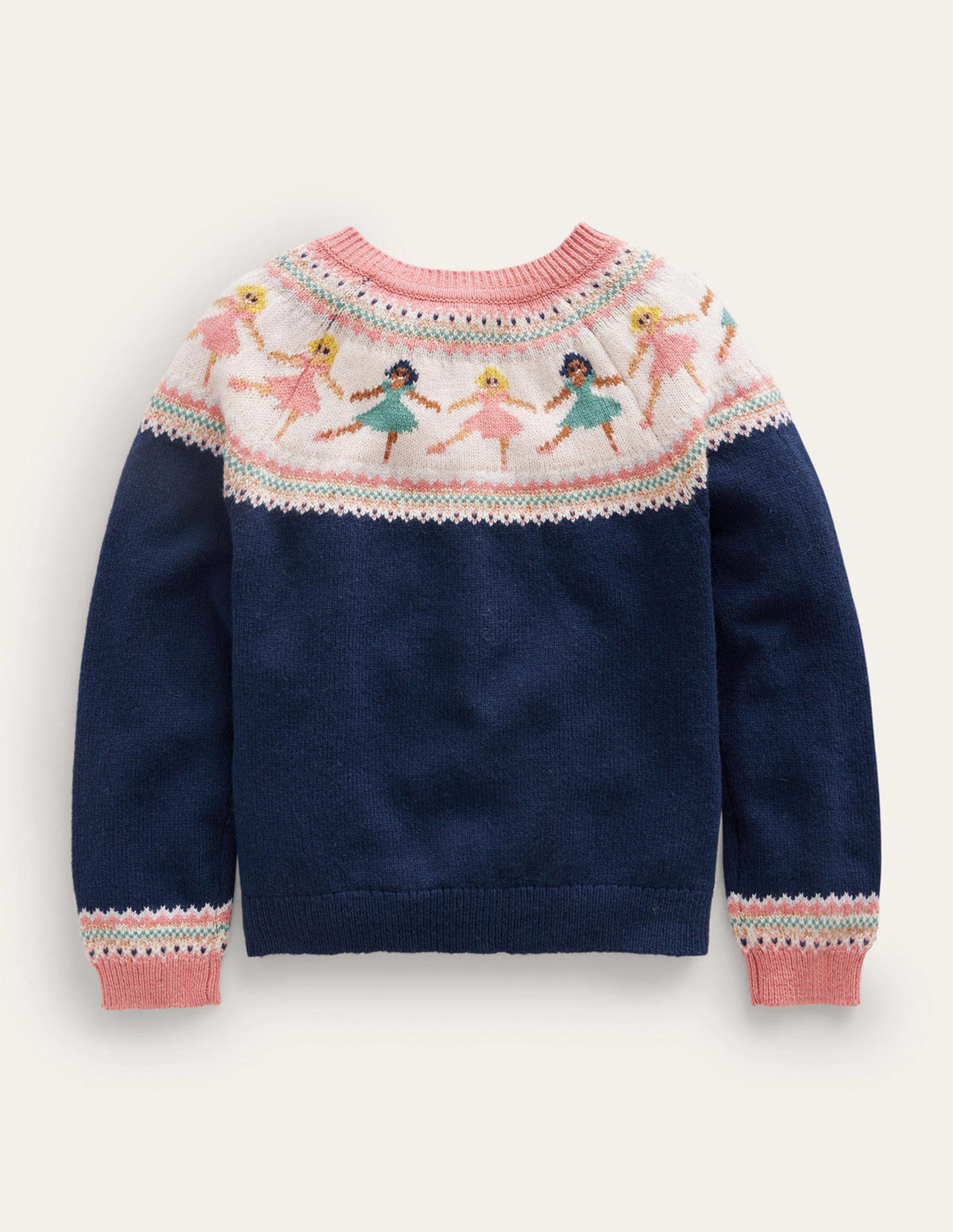 Fun Fair Isle Cardigan-French Navy Ballerinas - Image 2
