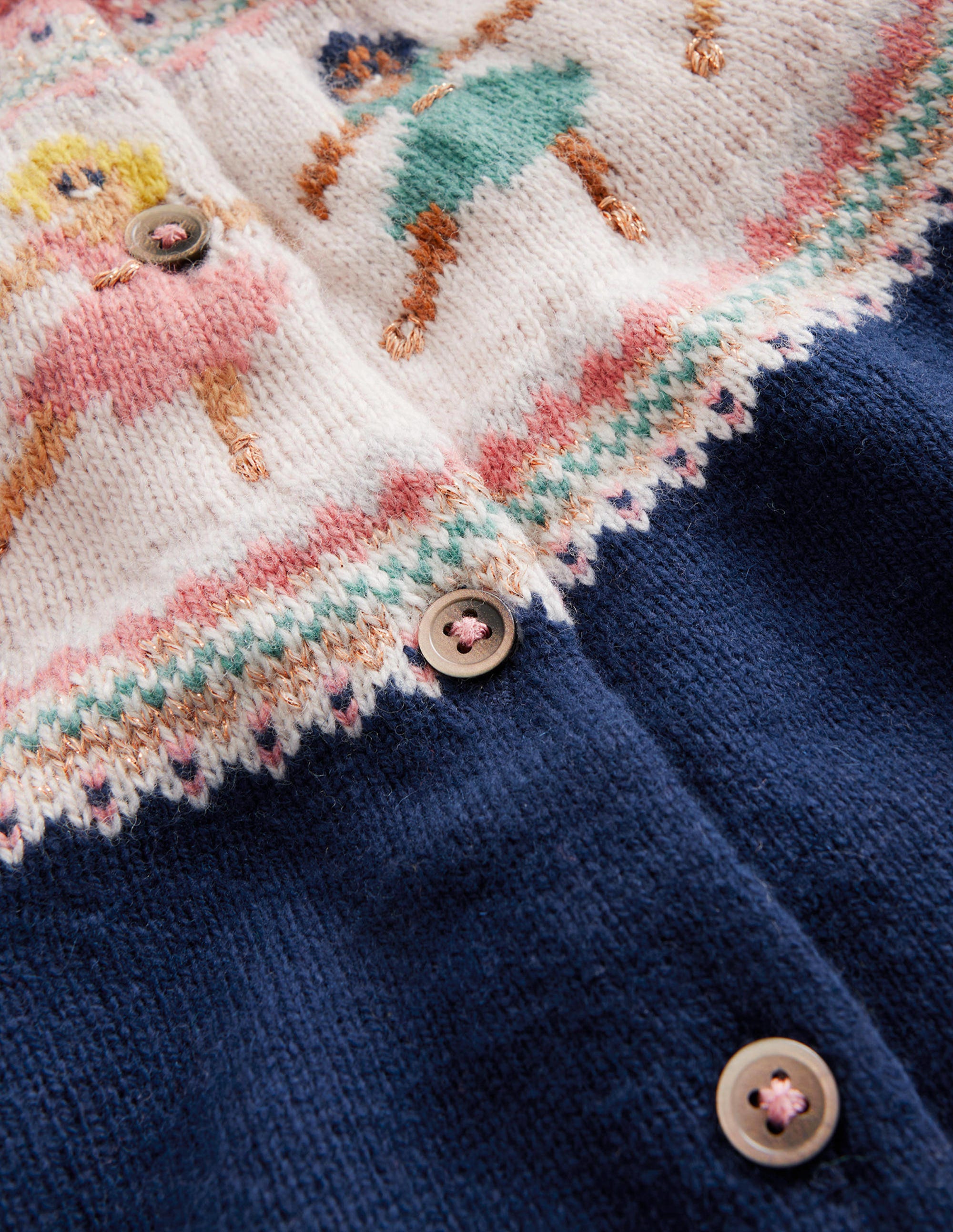 Fun Fair Isle Cardigan-French Navy Ballerinas - Image 3
