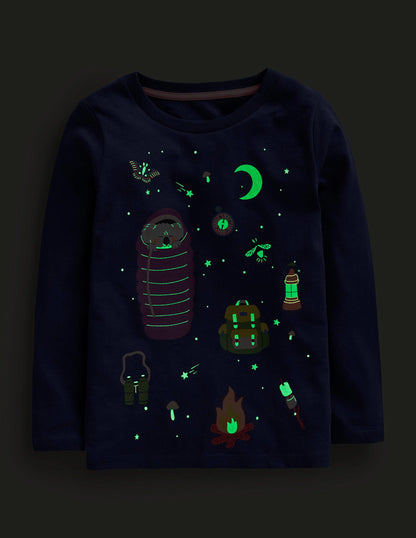 Metallic Logo T-shirt-College Navy Camping-4