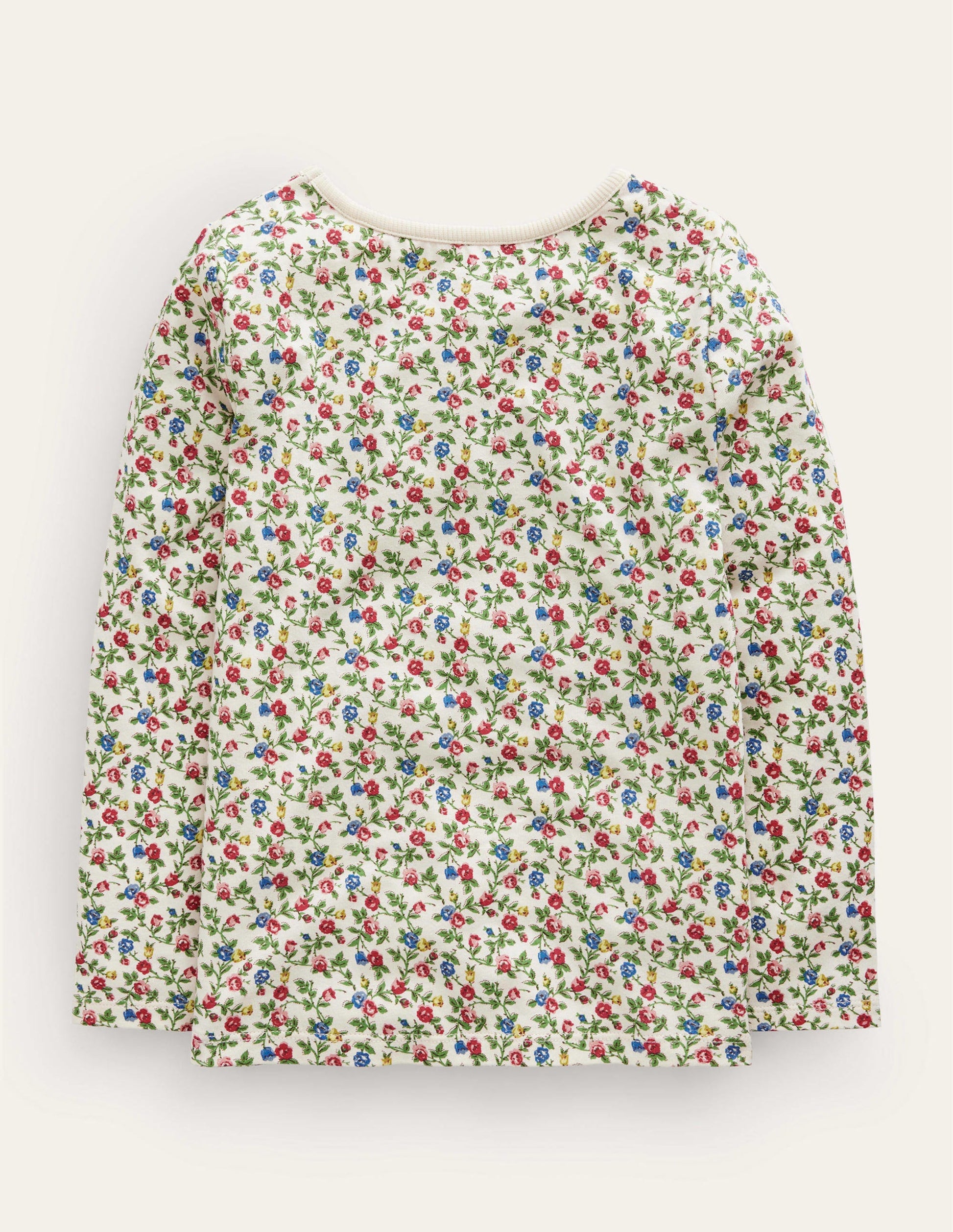 Puff Sleeve Appliqué T-shirt-Multi Floral Fox-2