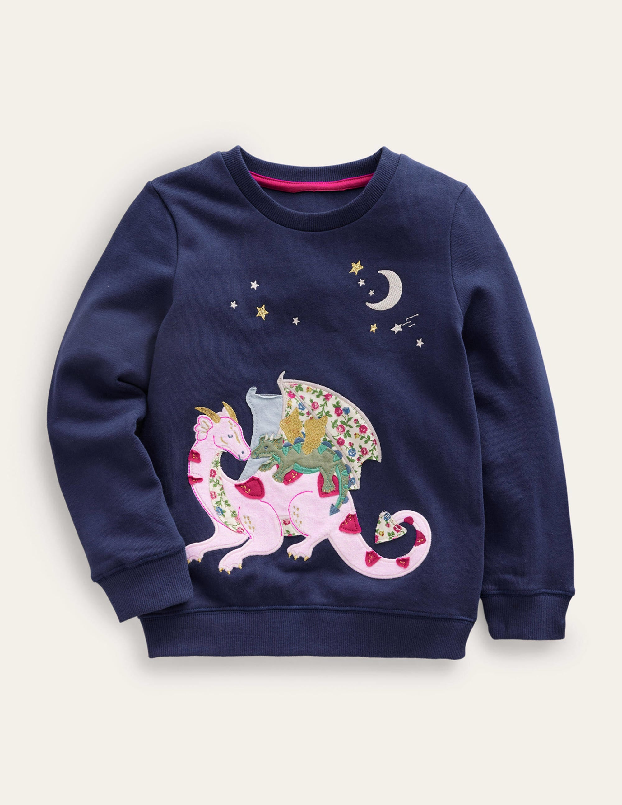 Logo Applique Sweatshirt-College Navy Dragon - Image 1