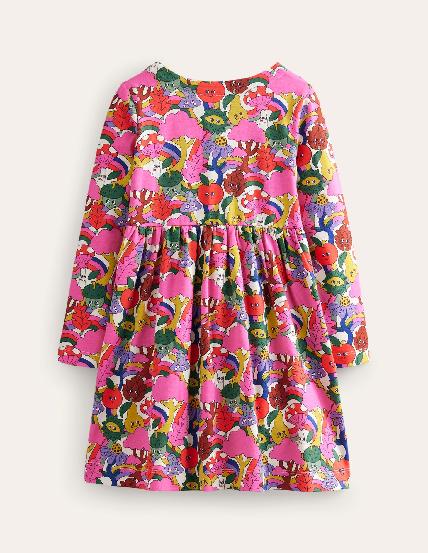 Long Sleeve Fun Jersey Dress-Blush Pink Bonkers Conkers-2