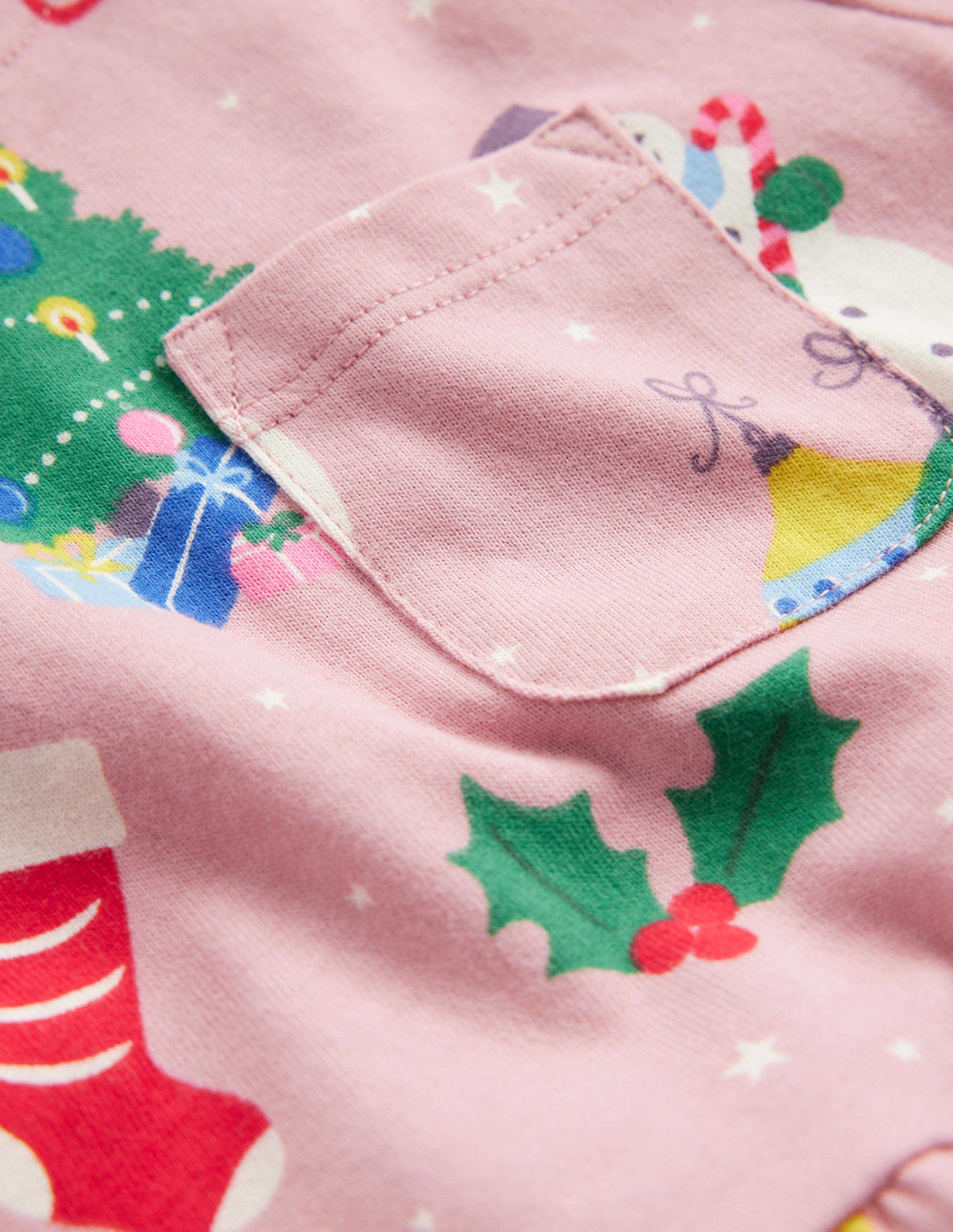 Long Sleeve Fun Jersey Dress-Almond Pink Festive - Image 3