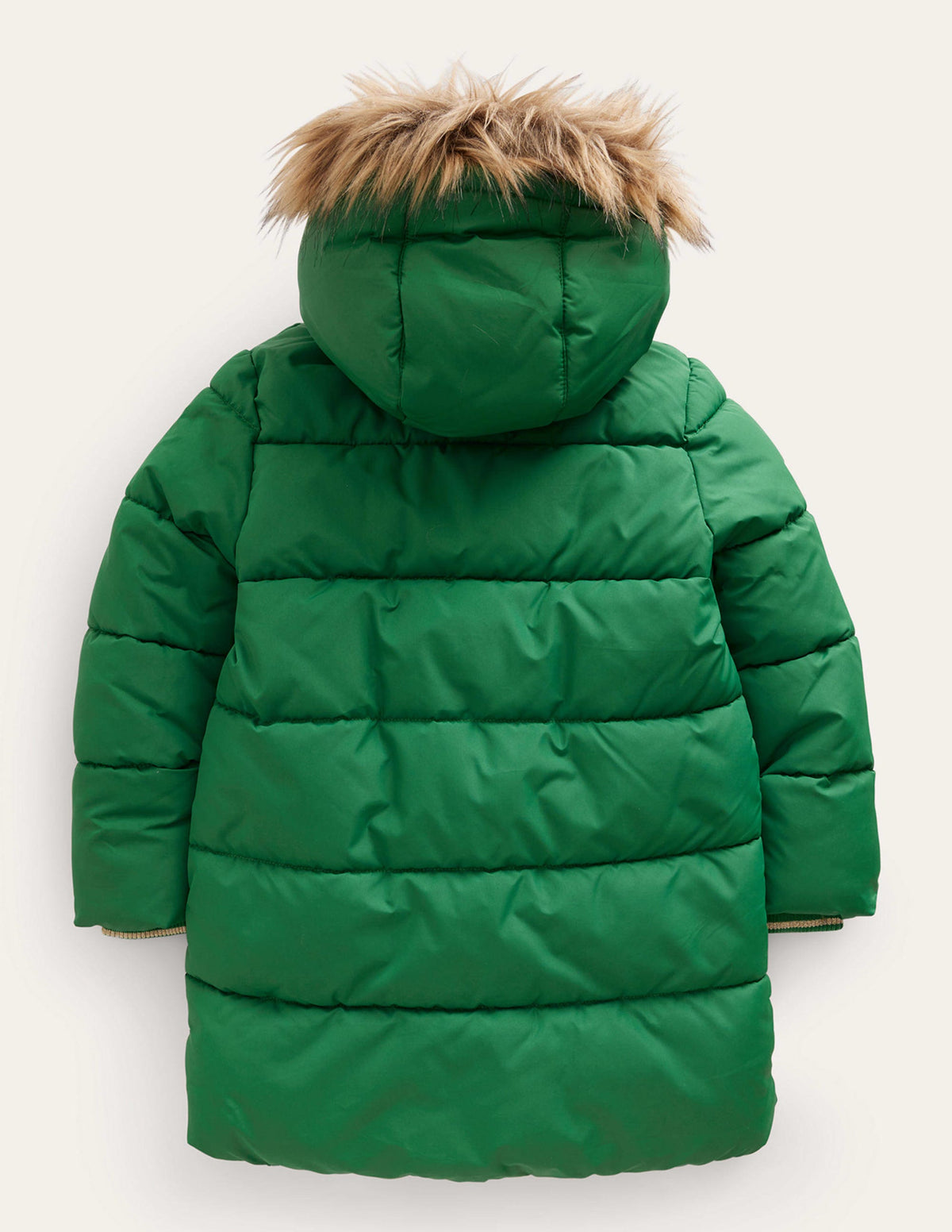 Longline Padded Coat-Deep Green-2