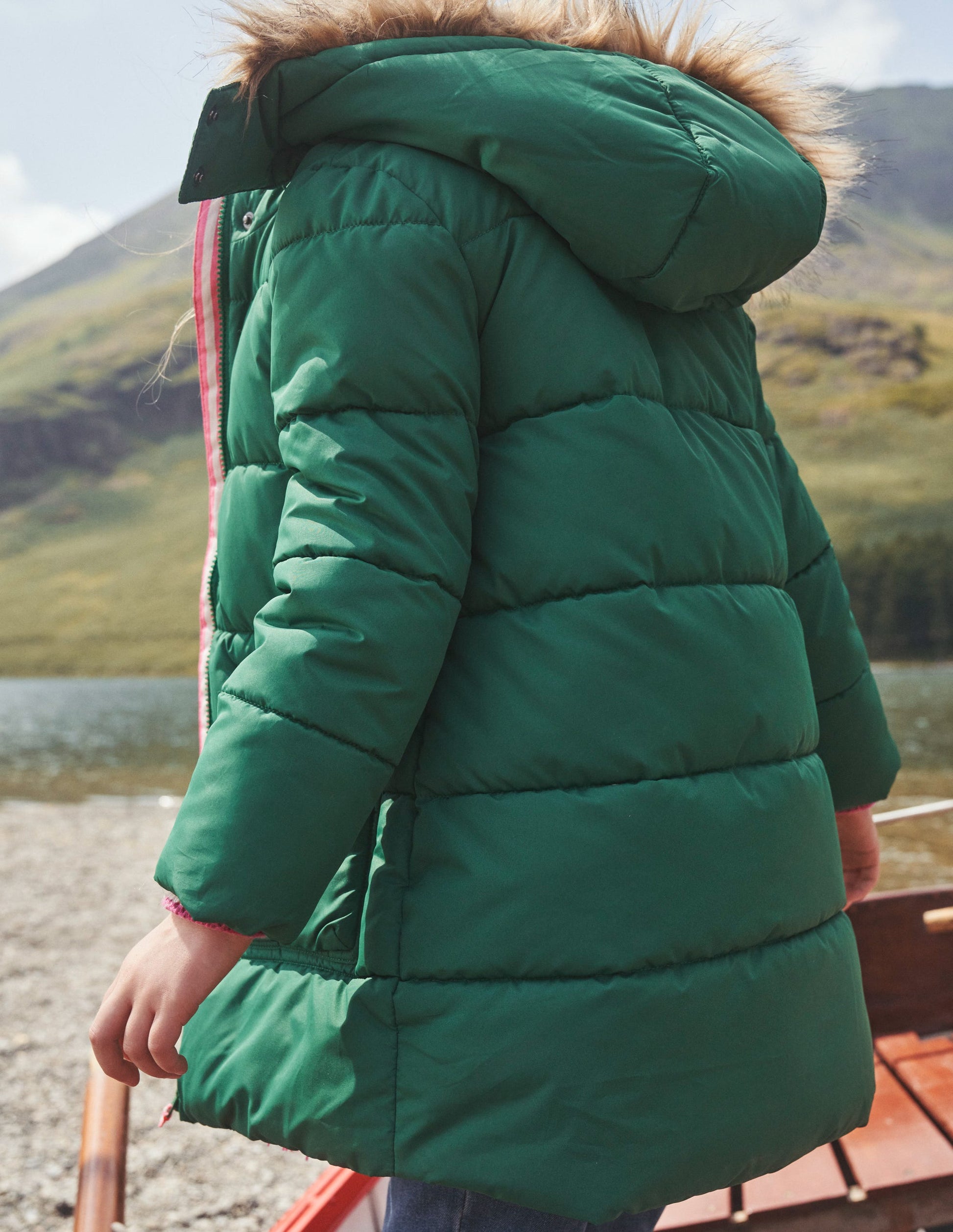 Longline Padded Coat-Deep Green-6