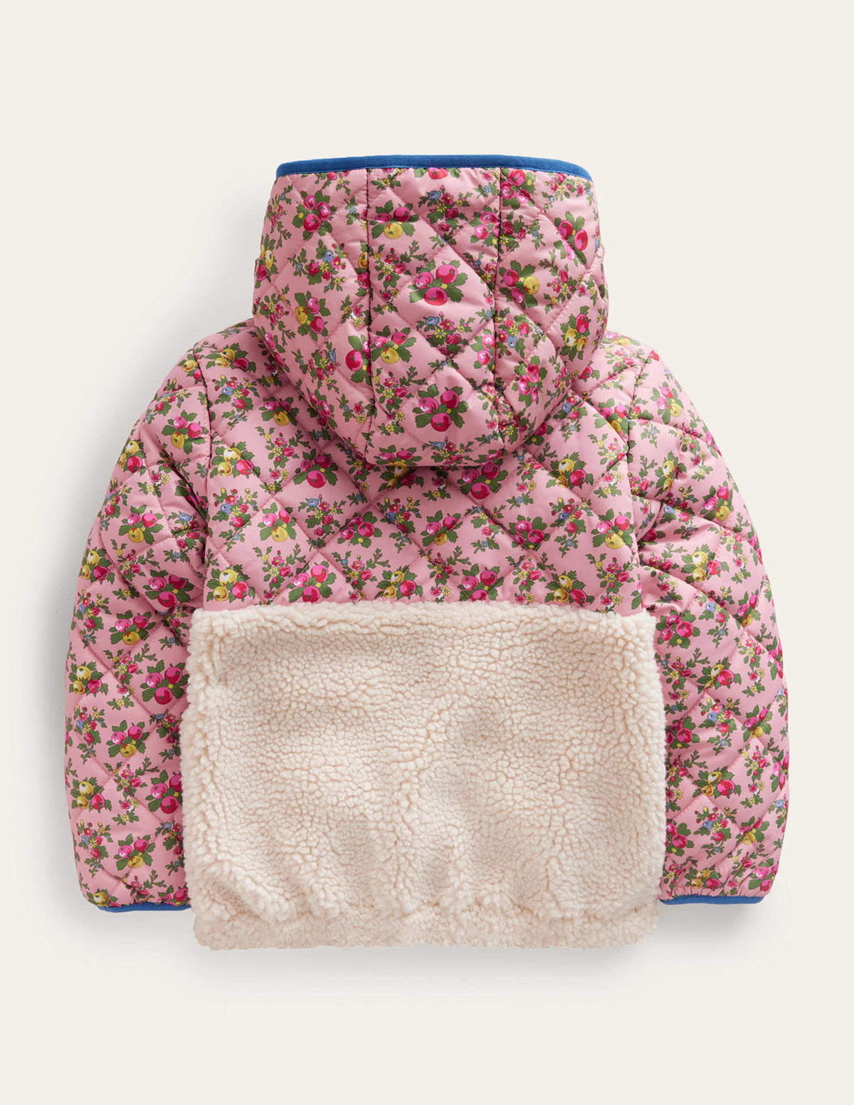 Borg Mix Jacket-Vintage Pink - Image 2