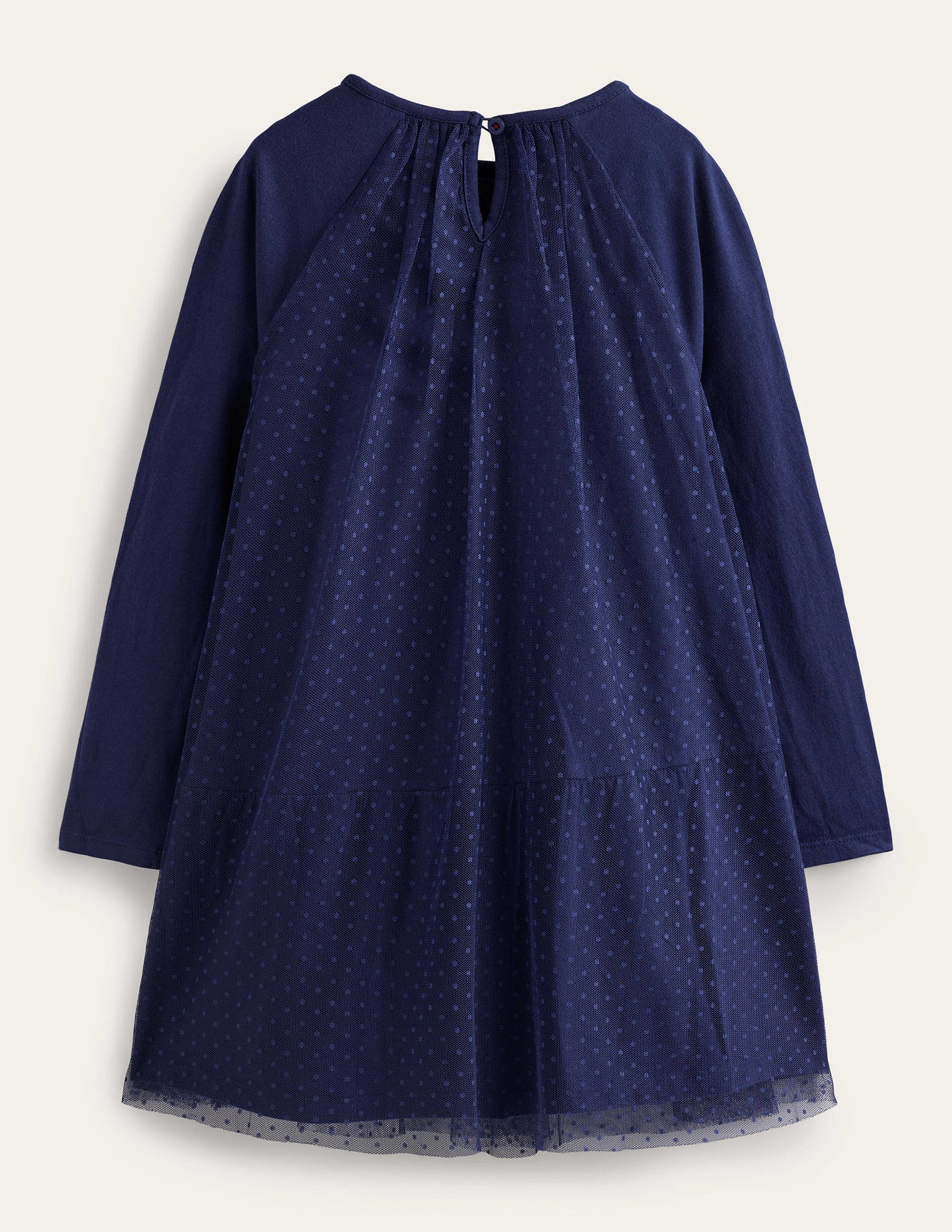 Jersey Tulle Applique Dress-College Navy Sleigh-2