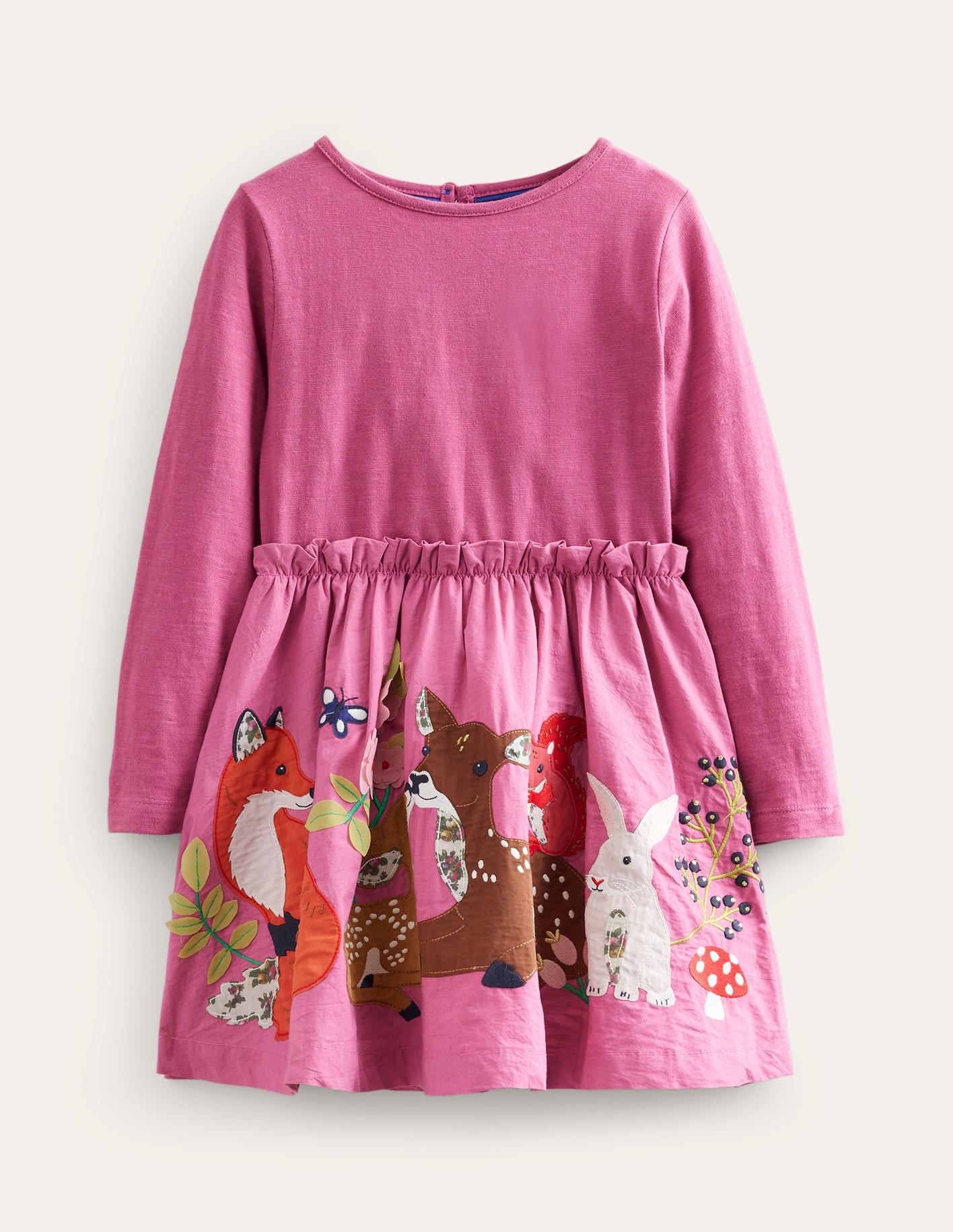 Jersey Woven Applique Dress-Teacup Pink - Image 1