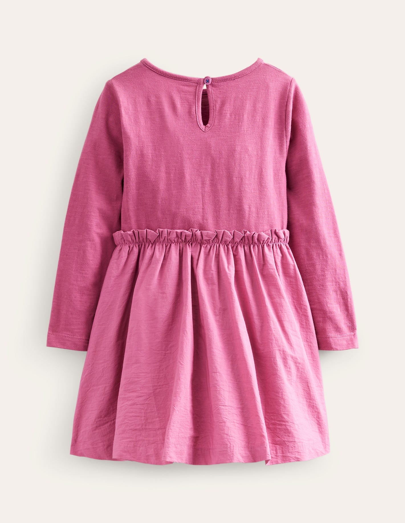 Jersey Woven Applique Dress-Teacup Pink - Image 2