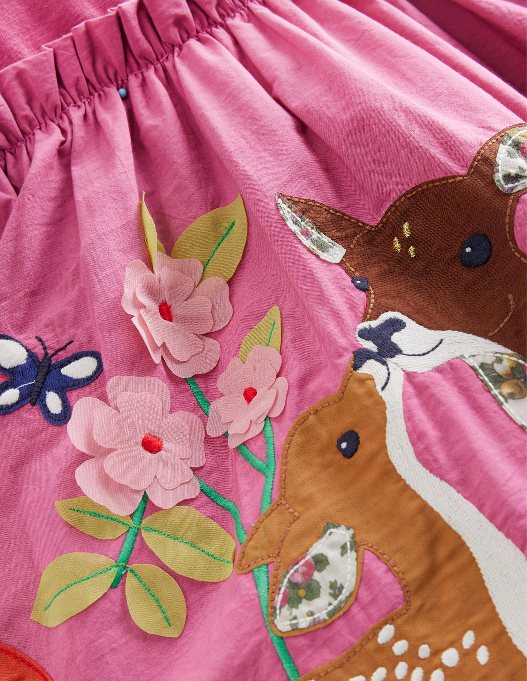 Jersey Woven Applique Dress-Teacup Pink - Image 3